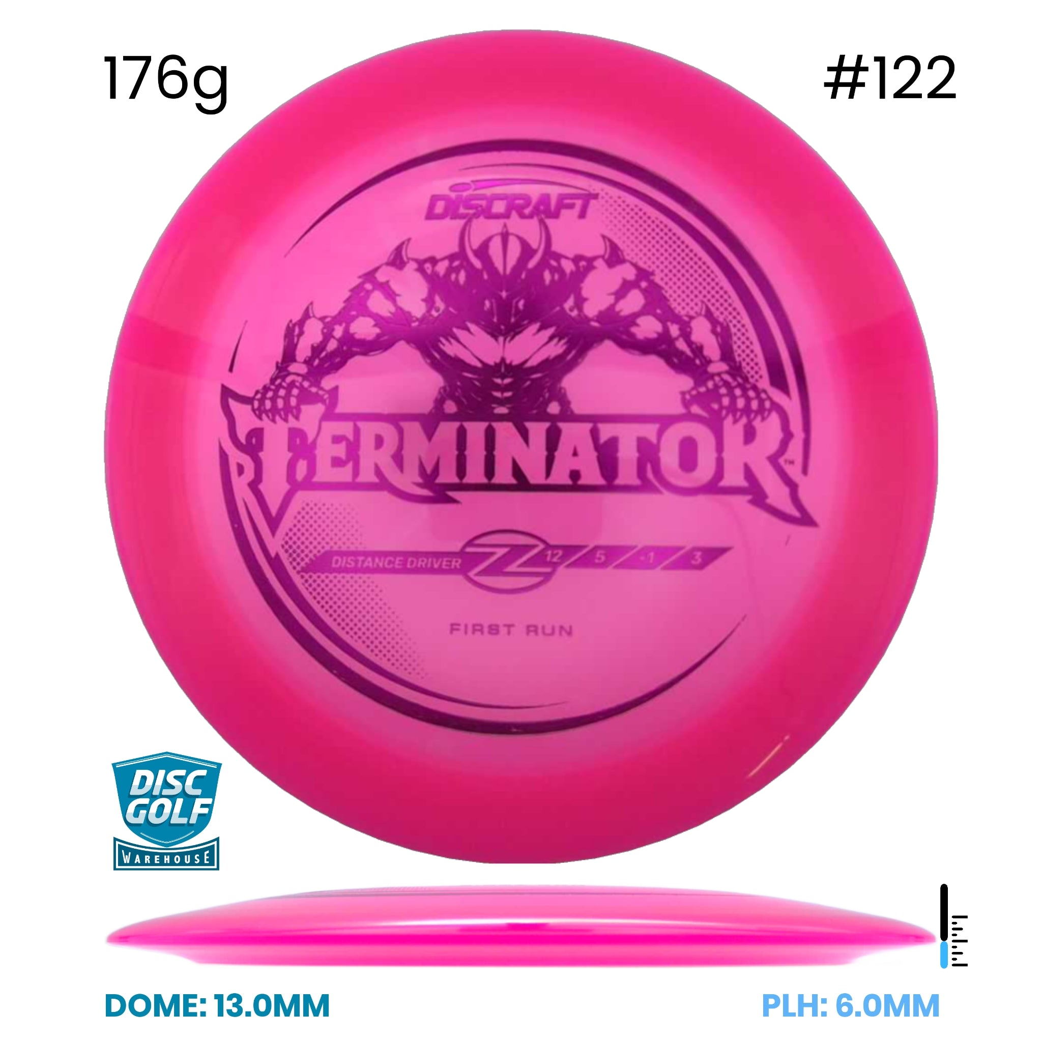 Disc Golf Warehouse Discraft Terminator - Z Plastic - First Run Pink/Purple Metallic 176g
