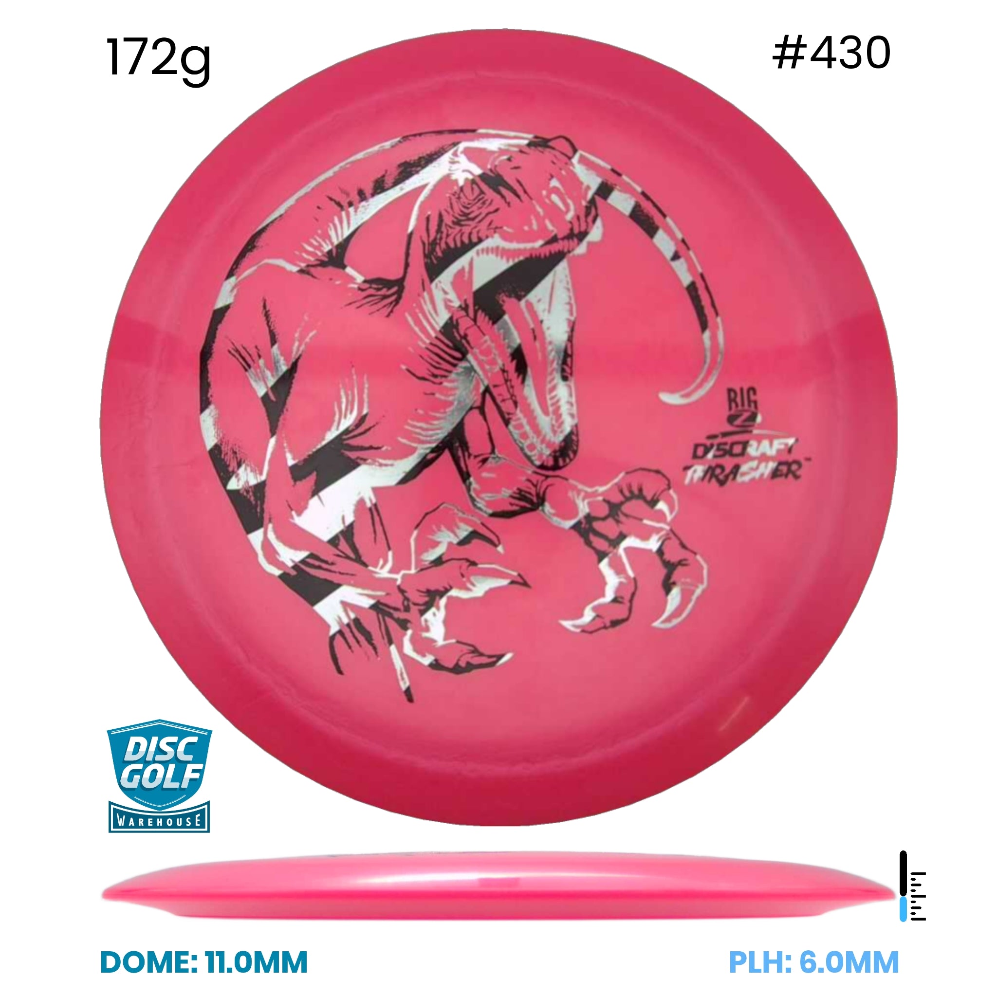 Disc Golf Warehouse Discraft Thrasher - Big Z Plastic Pink/White, Black 172g