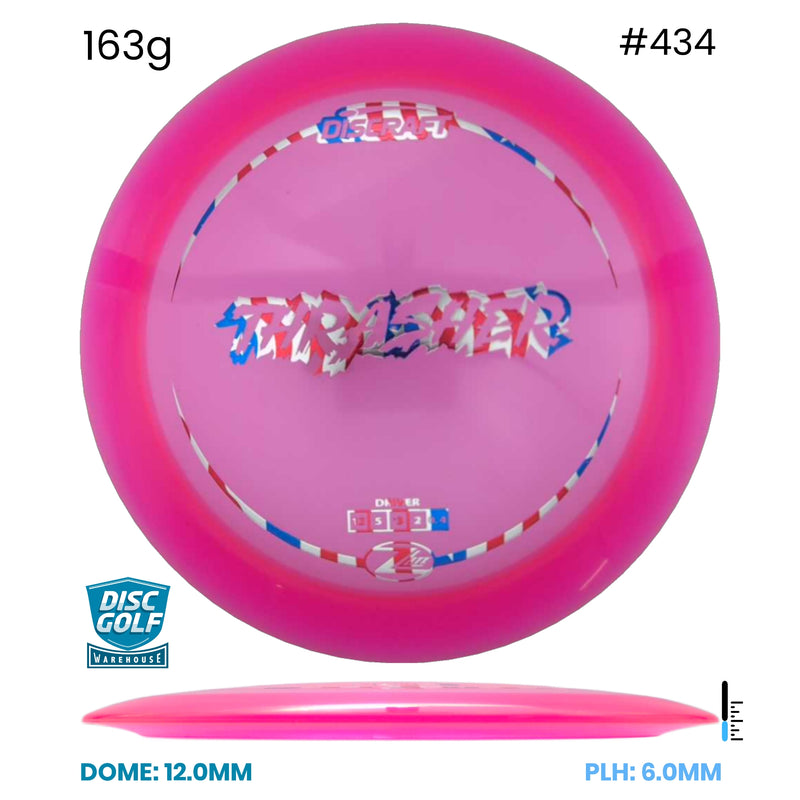 Disc Golf Warehouse Discraft Thrasher - Z Lite Plastic Pink/USA 163g