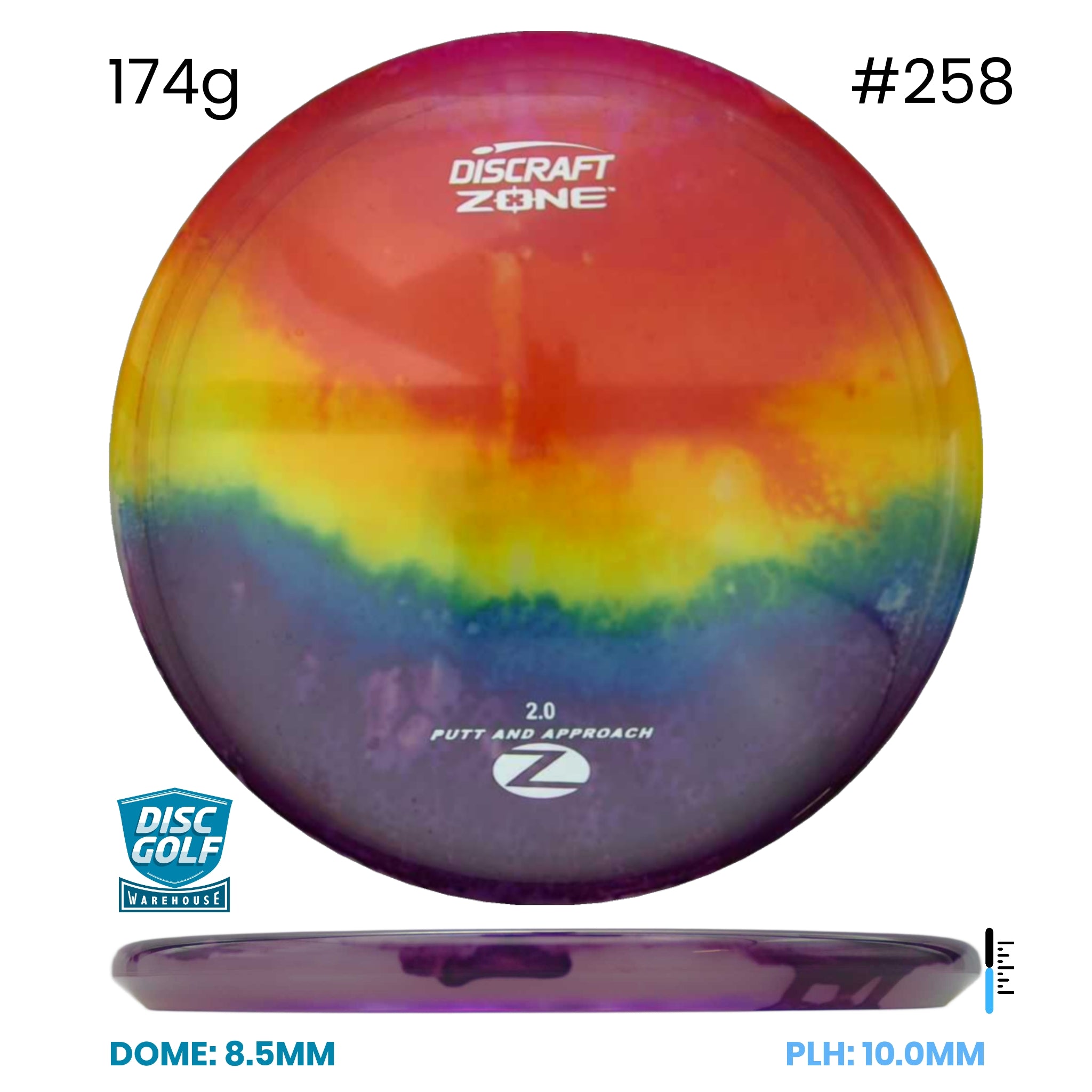Disc Golf Warehouse Discraft Zone - Z Fly Dye #258/None 174g