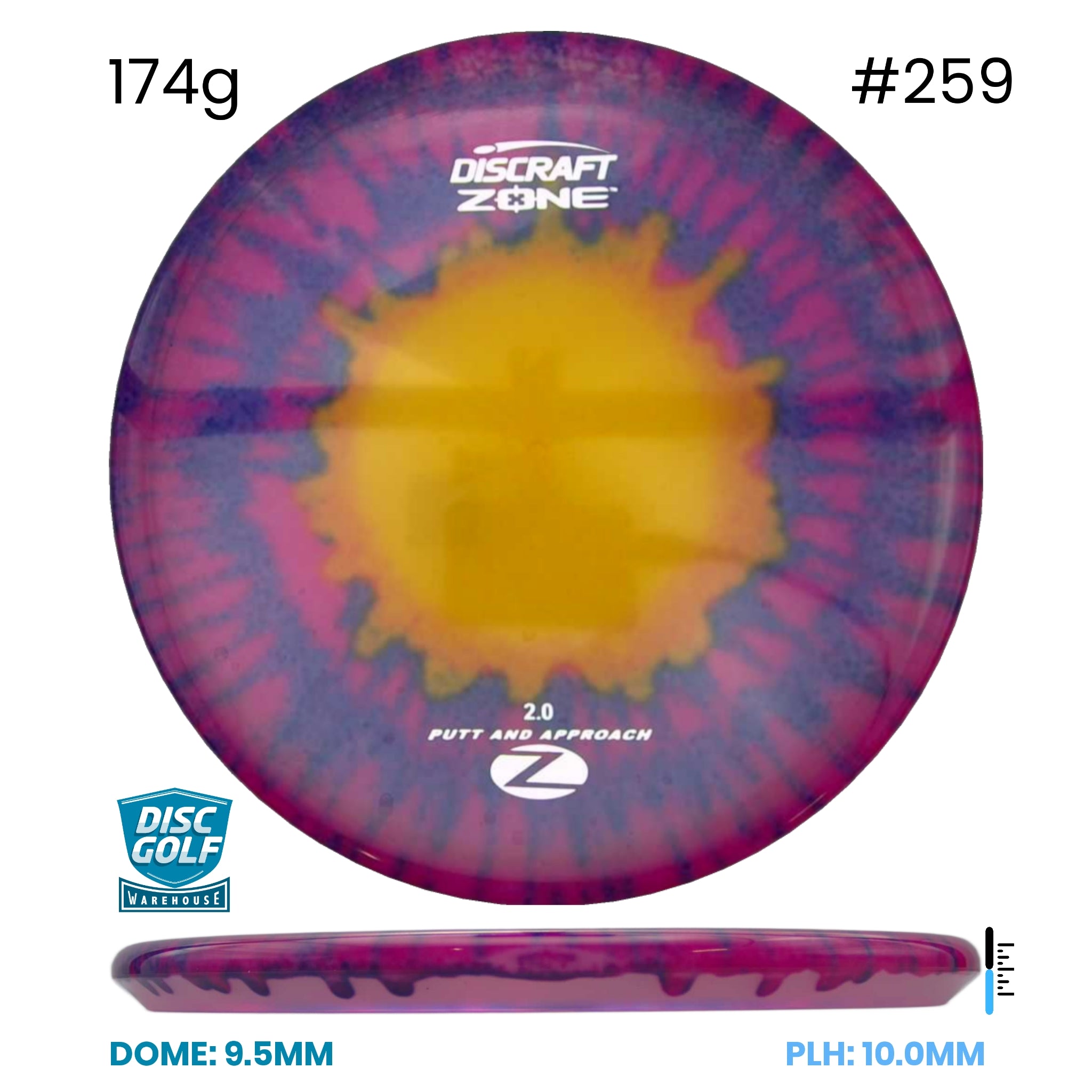 Disc Golf Warehouse Discraft Zone - Z Fly Dye #259/None 174g
