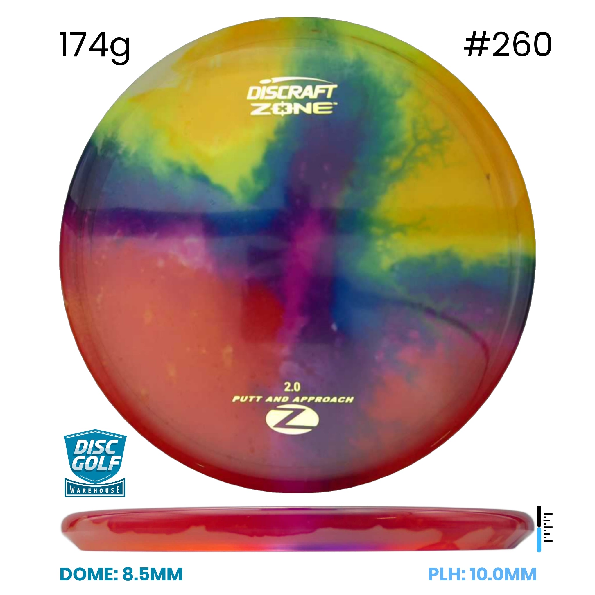 Disc Golf Warehouse Discraft Zone - Z Fly Dye #260/None 174g