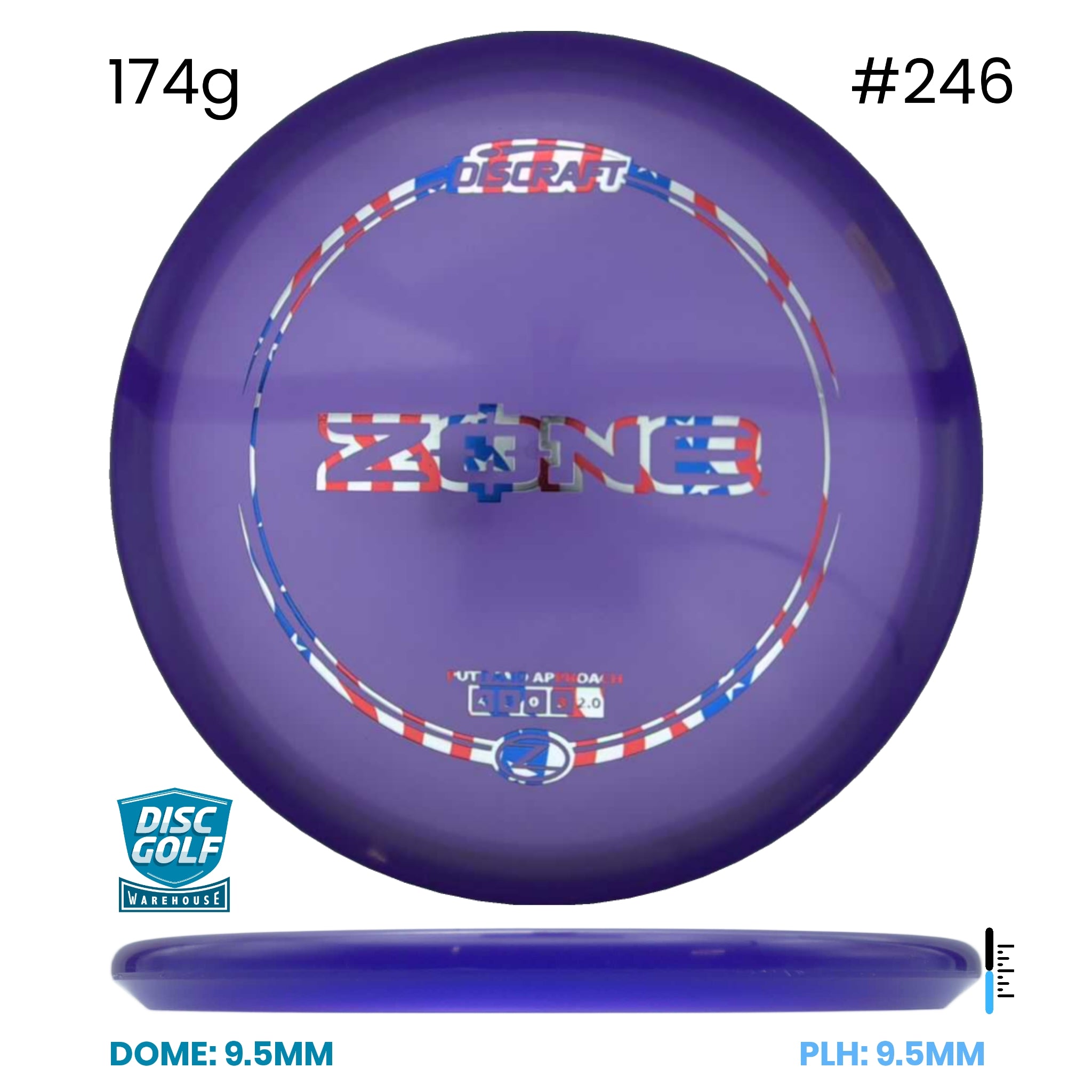 Disc Golf Warehouse Discraft Zone - Z Plastic Purple/Multicolor 174g
