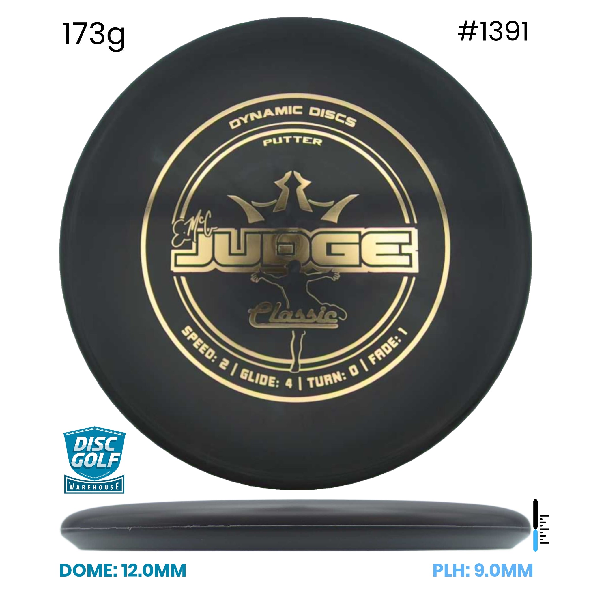 Disc Golf Warehouse Dynamic Discs EMAC Judge - Classic Black/Gold 173g