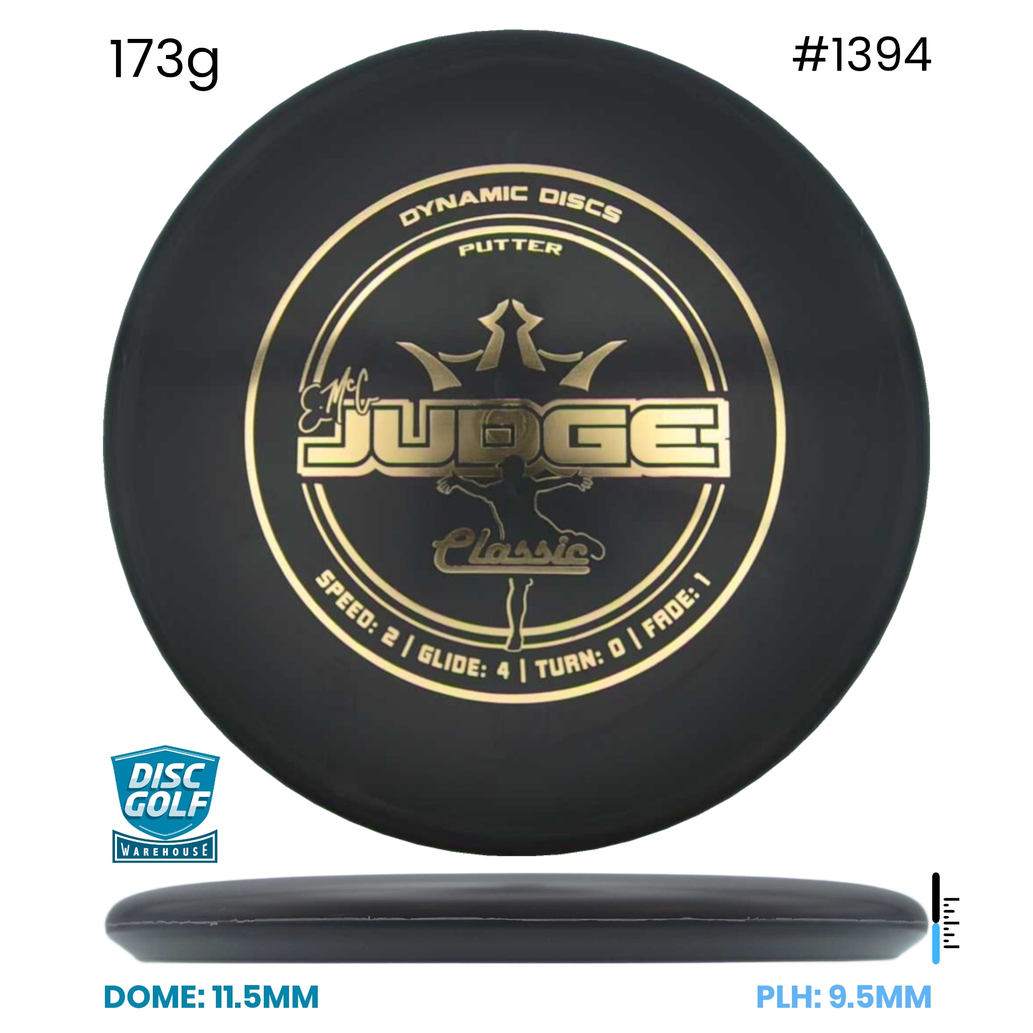 Disc Golf Warehouse Dynamic Discs EMAC Judge - Classic Black/Purple Metallic 173g