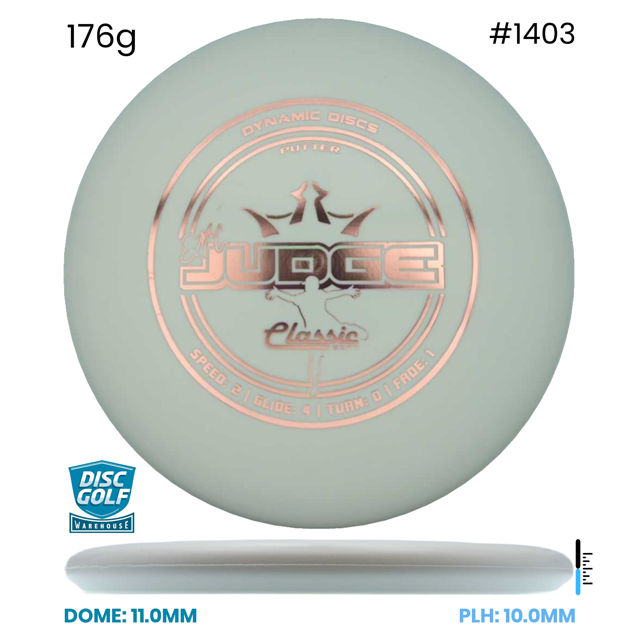 Disc Golf Warehouse Dynamic Discs EMAC Judge - Classic Soft White/Red Metallic 176g
