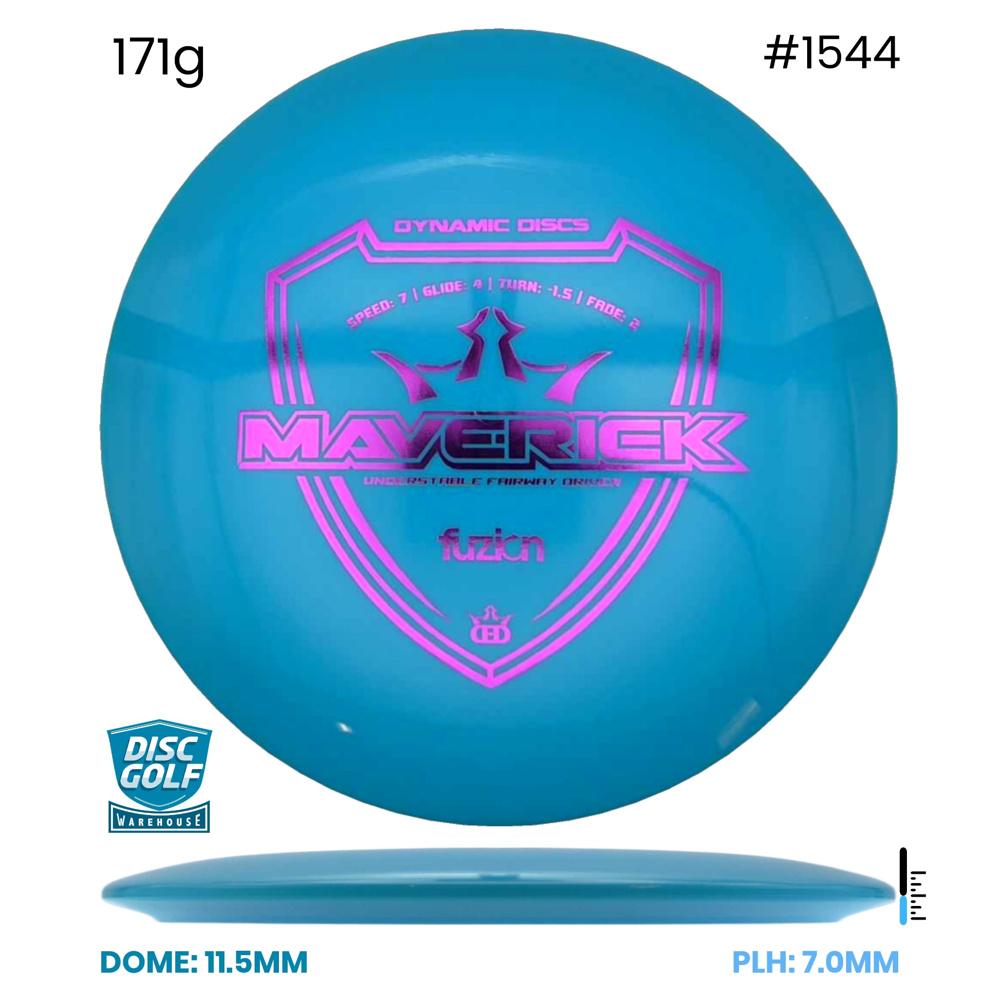 Disc Golf Warehouse Dynamic Discs Maverick - Fuzion Plastic Blue/Purple Metallic 171g
