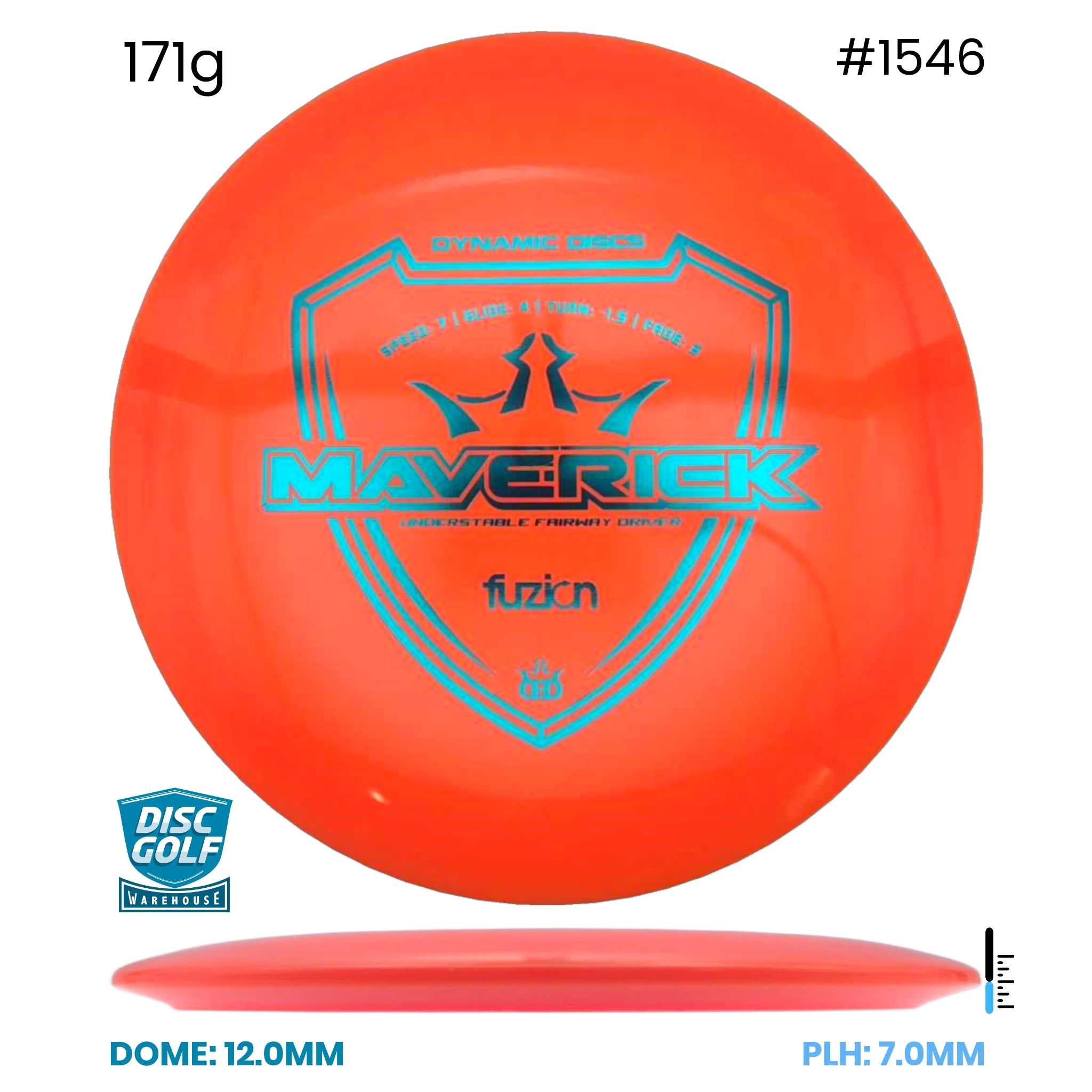 Disc Golf Warehouse Dynamic Discs Maverick - Fuzion Plastic Orange/Blue Metallic 171g