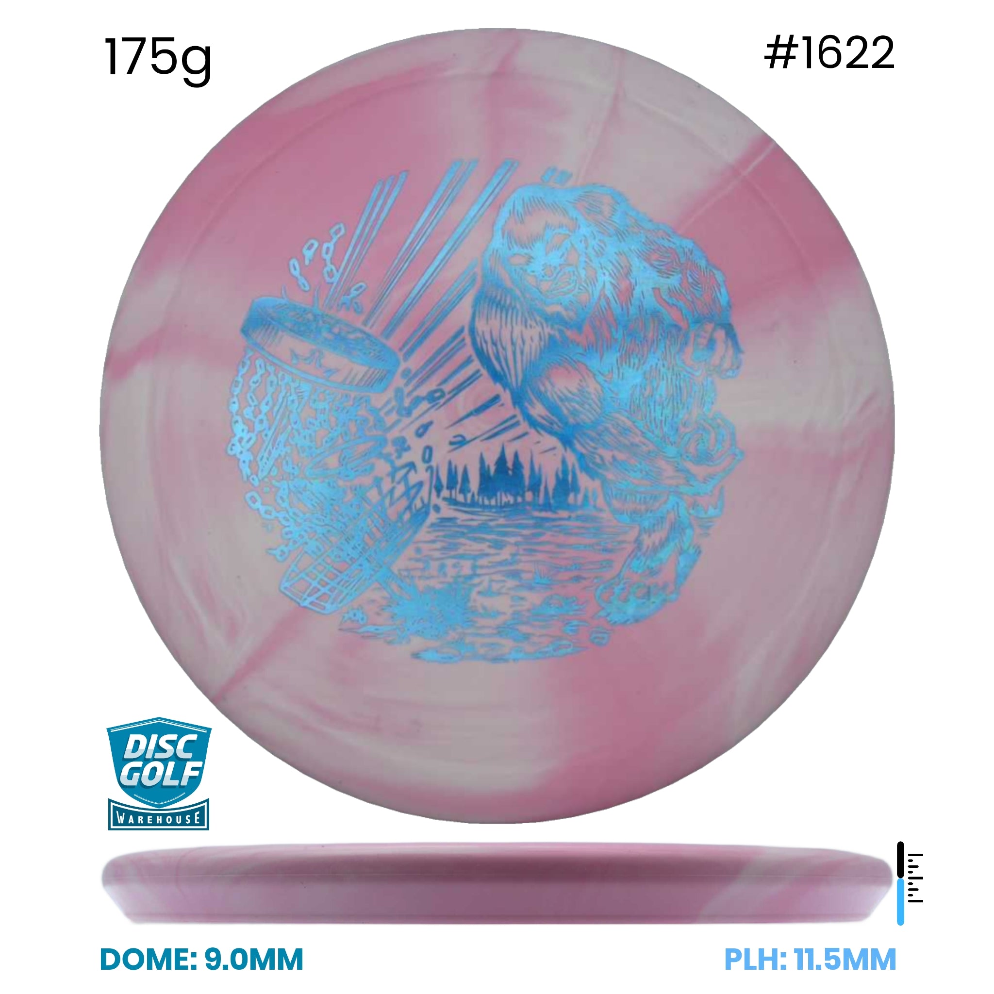 Disc Golf Warehouse Dynamic Discs Sockibomb Slammer - Classic Blend Burst - Slamsquatch Stamp Pink/Blue Metallic 175g