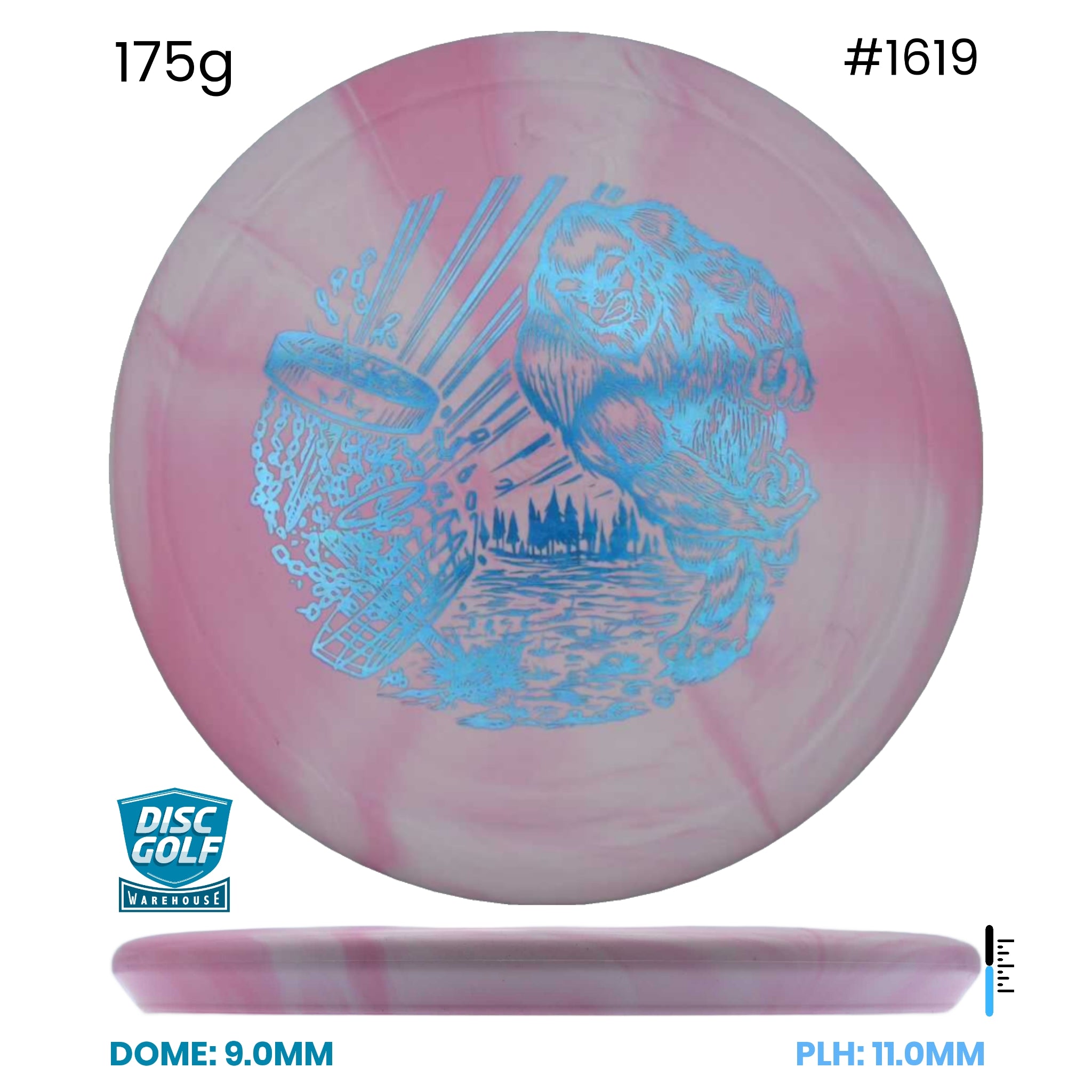 Disc Golf Warehouse Dynamic Discs Sockibomb Slammer - Classic Blend Burst - Slamsquatch Stamp Pink/Blue Metallic 175g