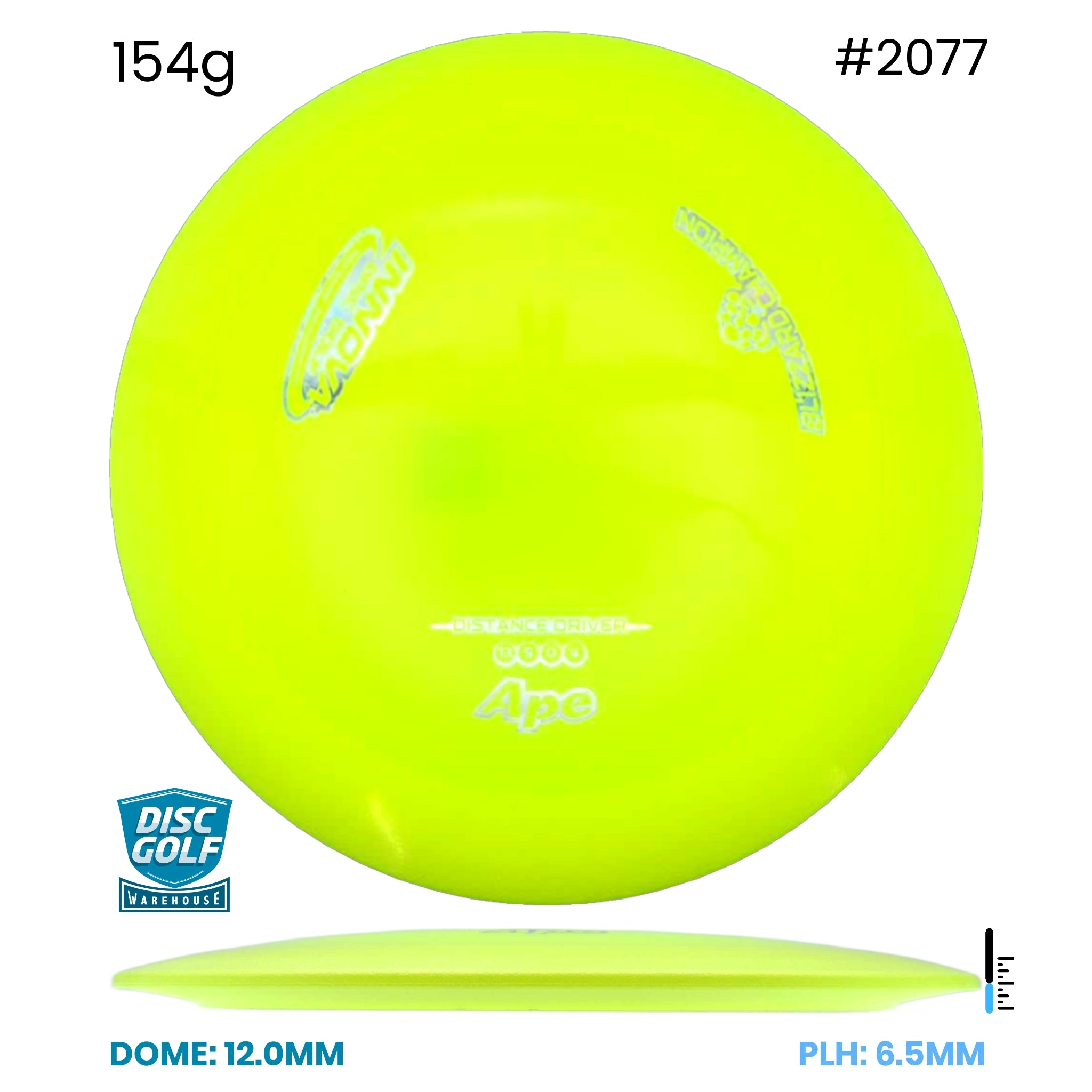 Disc Golf Warehouse Innova Ape - Blizzard Champion Plastic Yellow/Silver 154g