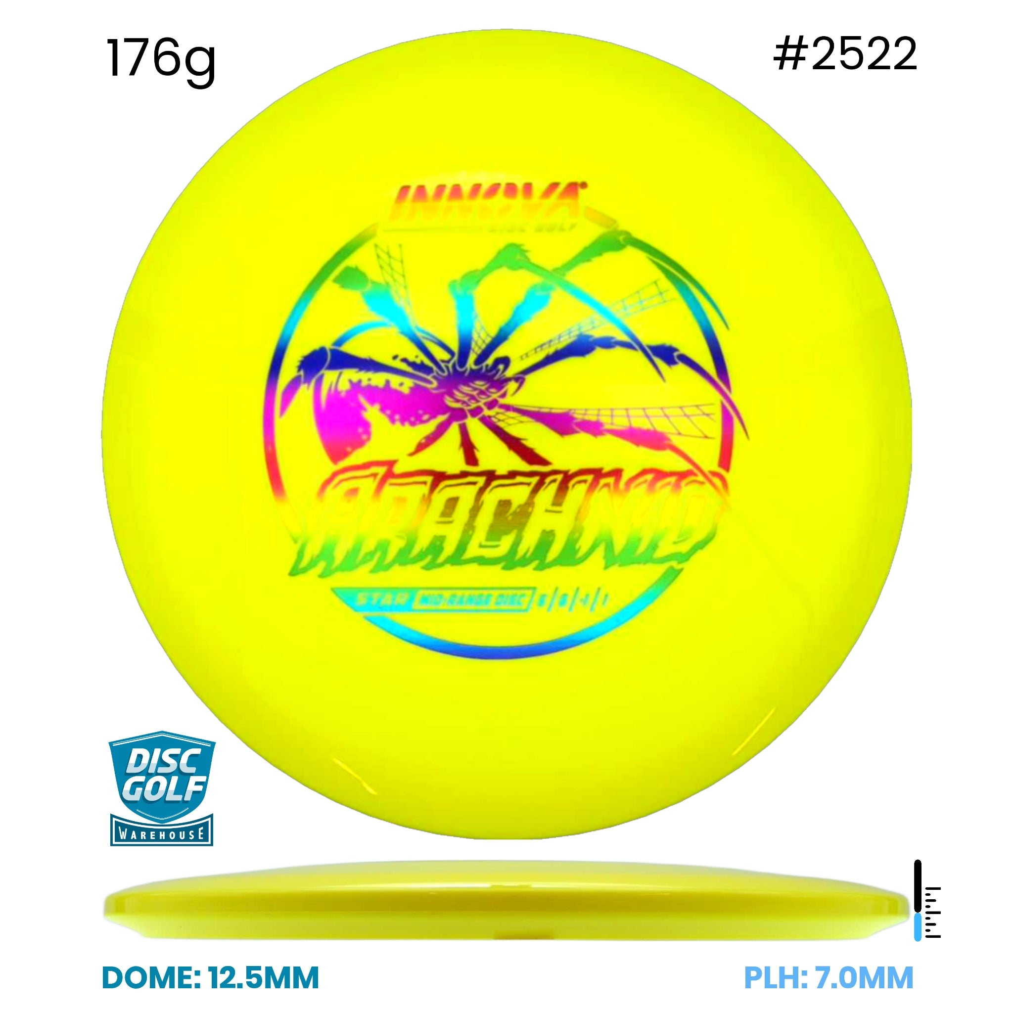 Disc Golf Warehouse Innova Arachnid - Star Plastic Yellow/Rainbow Holo 176g