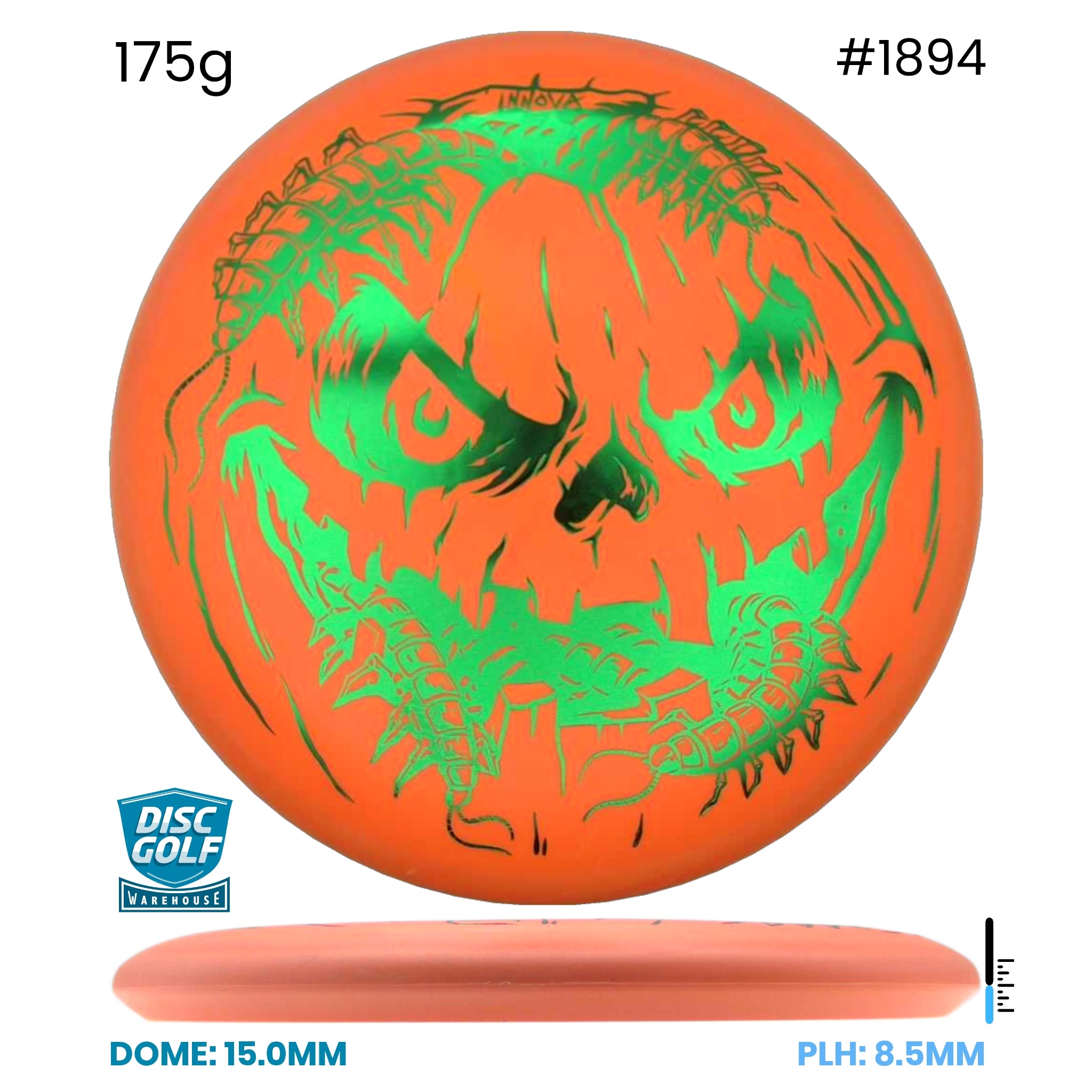 Disc Golf Warehouse Innova Aviar - DX Plastic - Halloween Pumpkin Orange/Black 175g