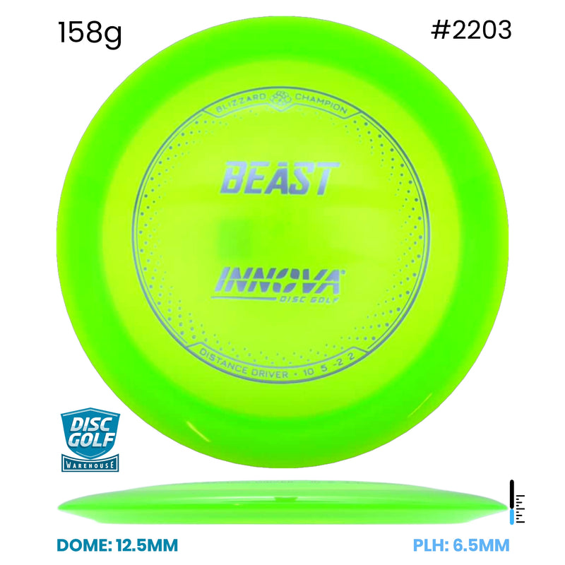 Disc Golf Warehouse Innova Beast - Blizzard Champion Plastic Green/Silver 158g