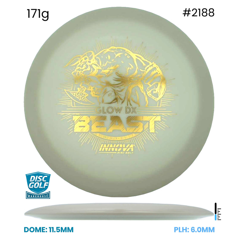 Disc Golf Warehouse Innova Beast - DX Glow Glow/Green Metallic, Purple Metallic 171g