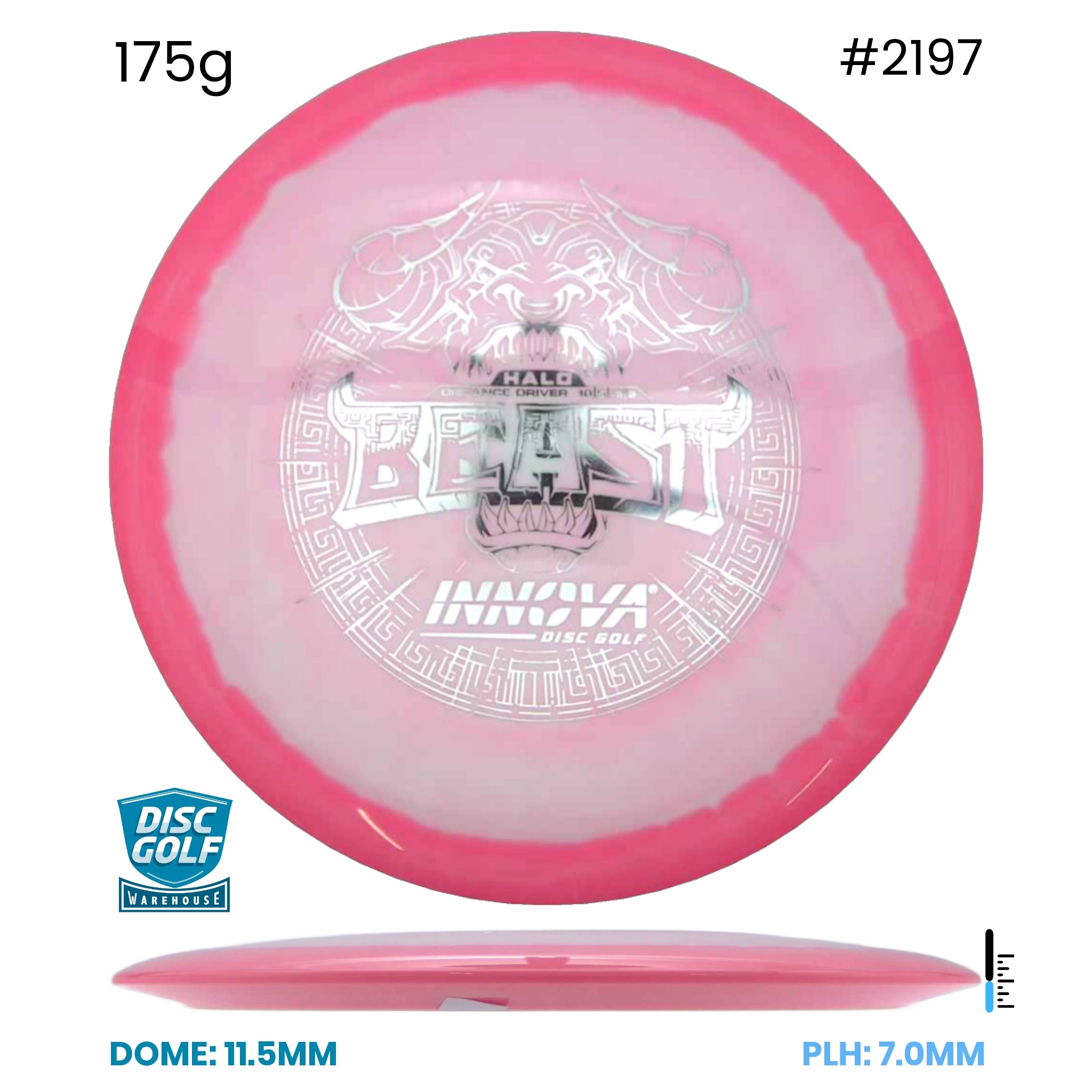 Disc Golf Warehouse Innova Beast - Halo Star Plastic Pink/Silver 175g