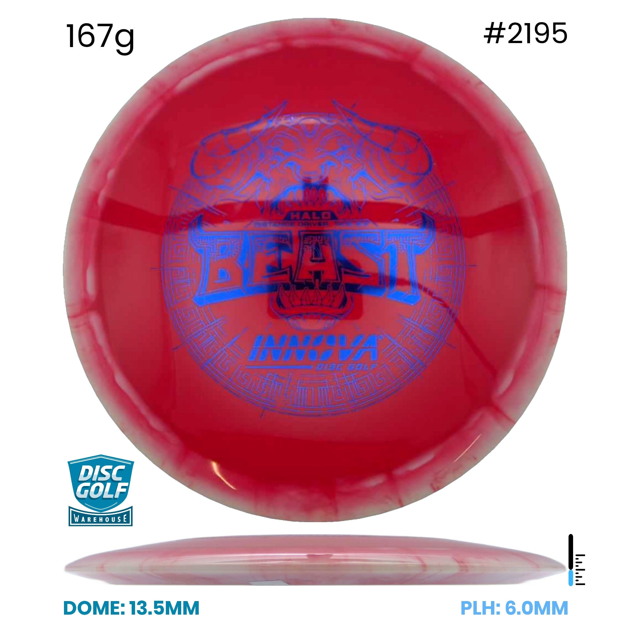 Disc Golf Warehouse Innova Beast - Halo Star Plastic Red/Blue Metallic 167g