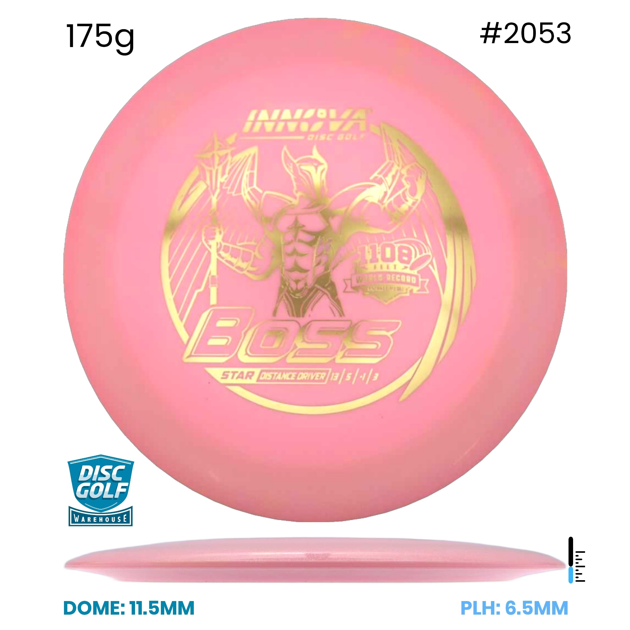 Disc Golf Warehouse Innova Boss - Star Plastic Pink/Gold 175g