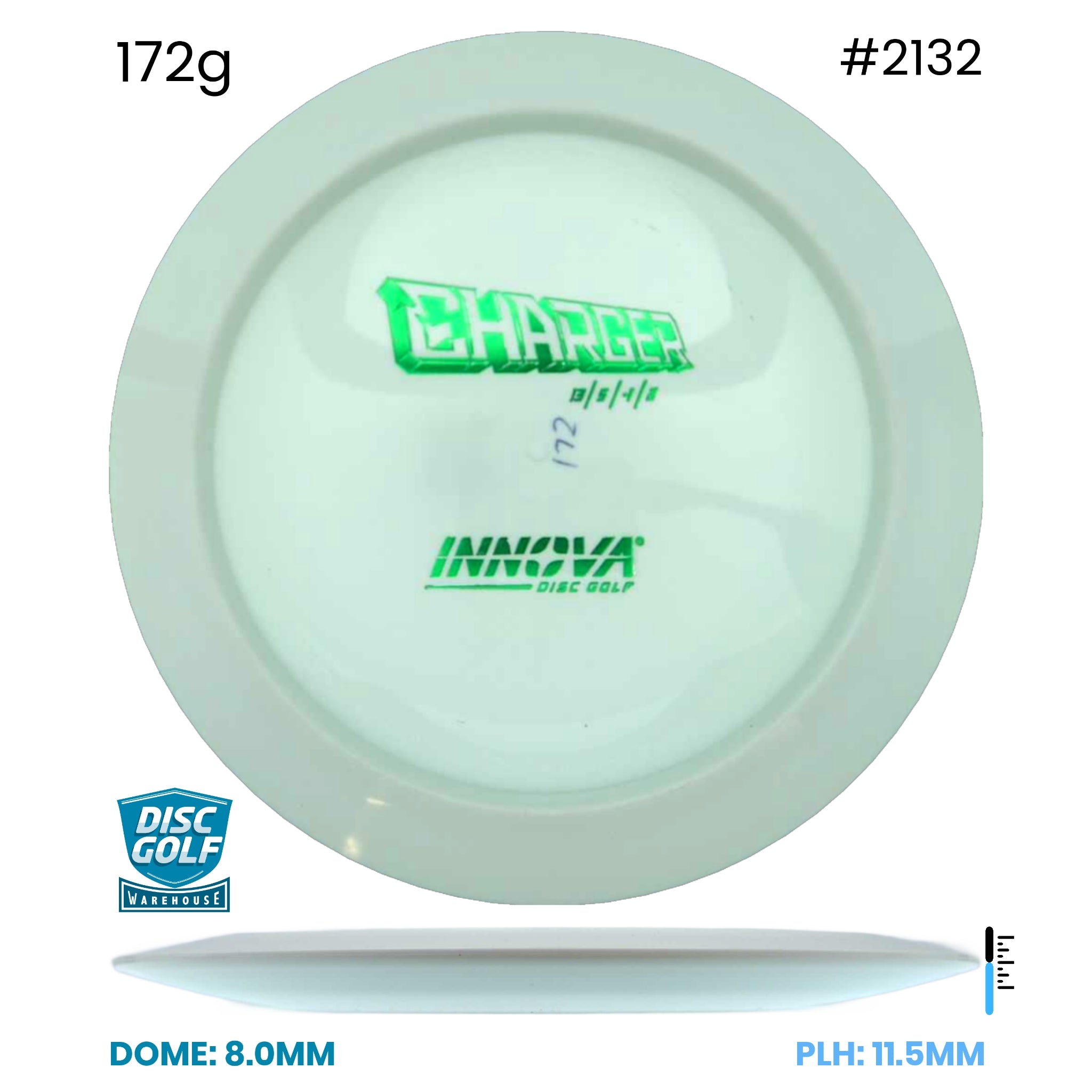Disc Golf Warehouse Innova Charger - Star Plastic - White Bottom Stamp White/Red Metallic 172g