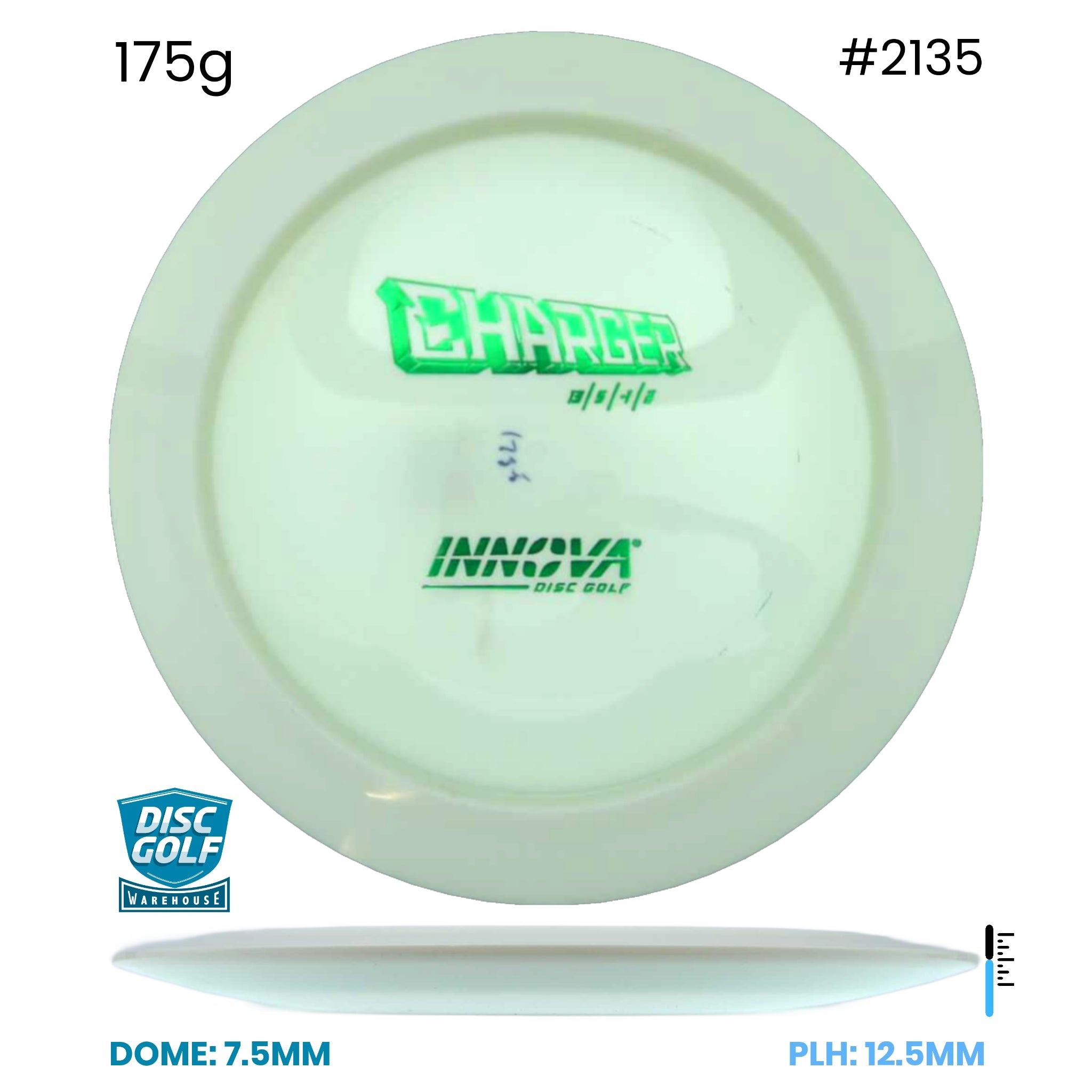 Disc Golf Warehouse Innova Charger - Star Plastic - White Bottom Stamp White/Red Metallic 175g