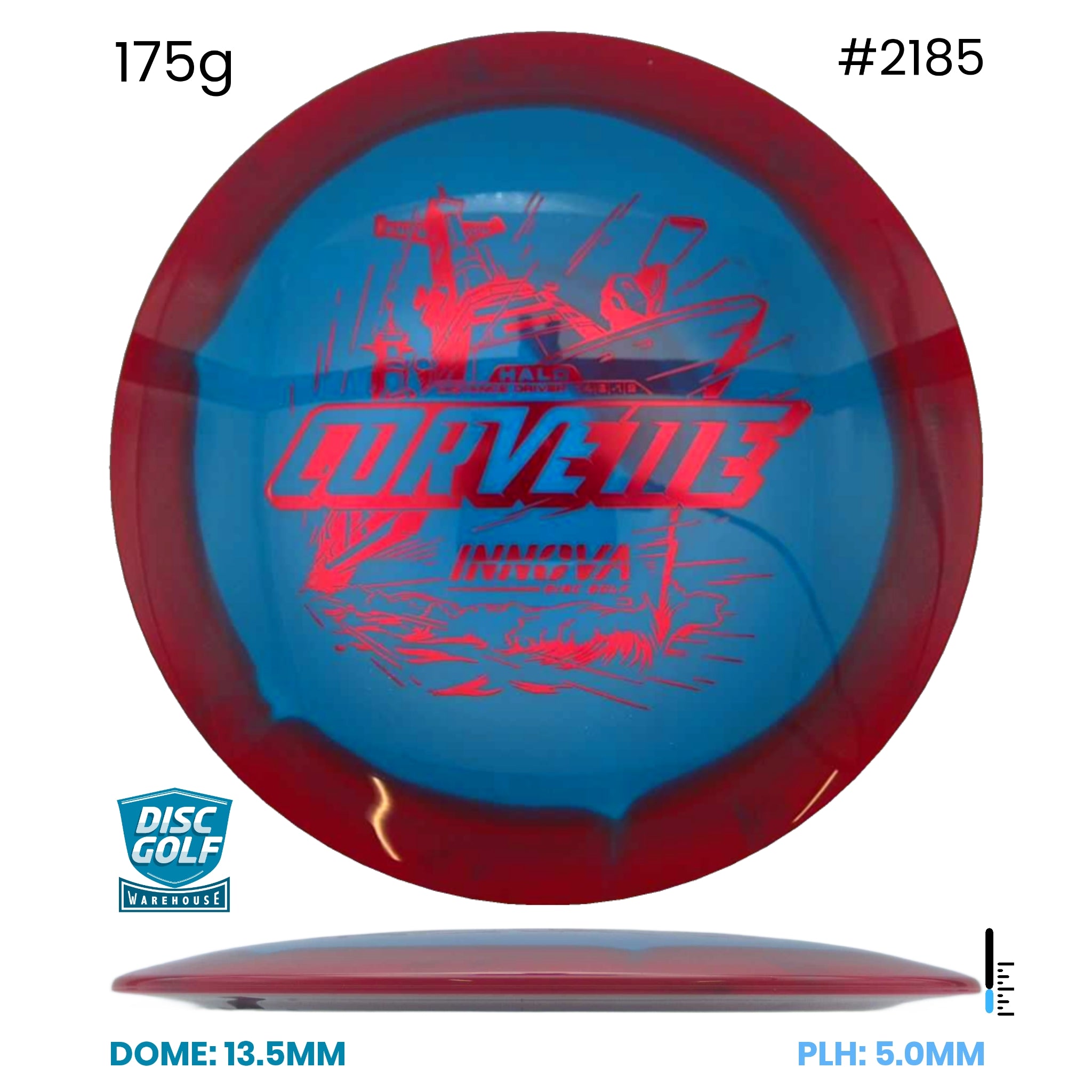 Disc Golf Warehouse Innova Corvette - Halo Star Plastic Blue/Red Metallic 175g