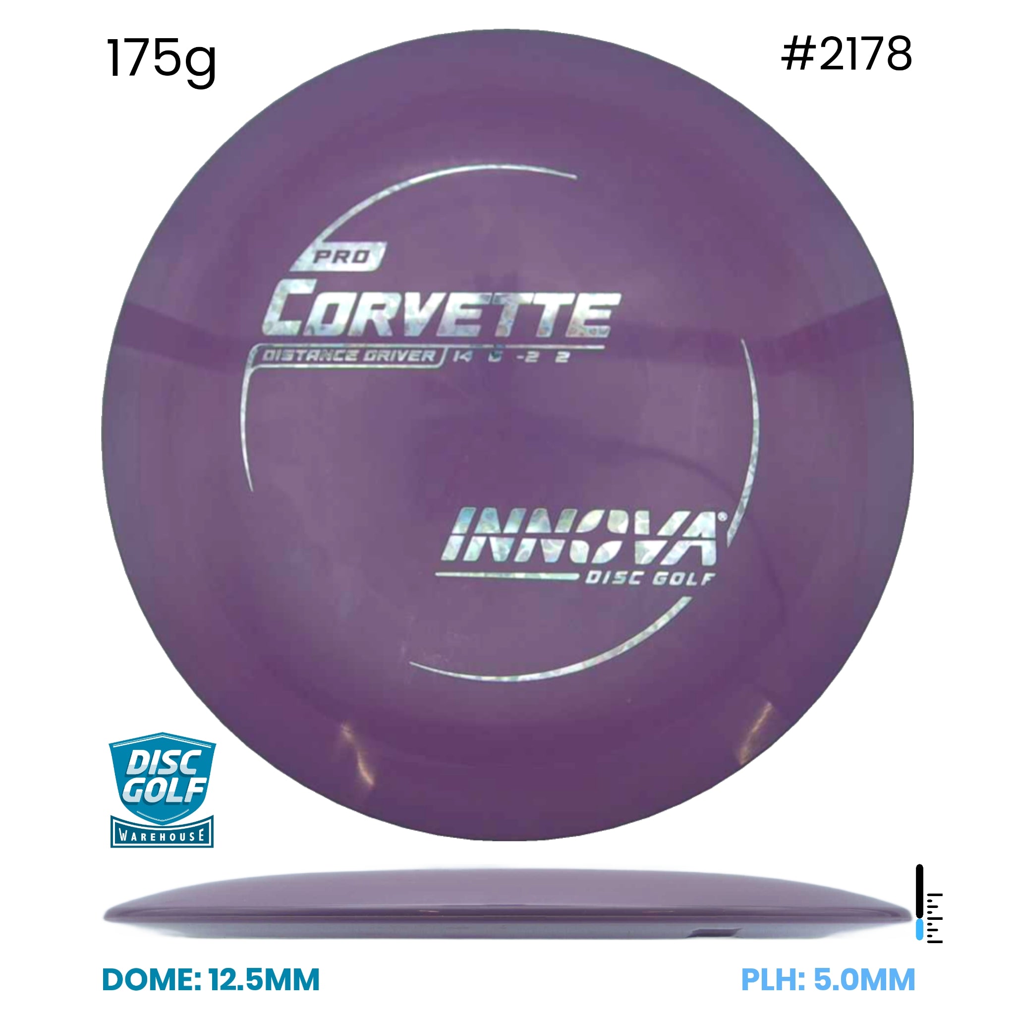 Disc Golf Warehouse Innova Corvette - Pro Plastic Purple/Silver 175g