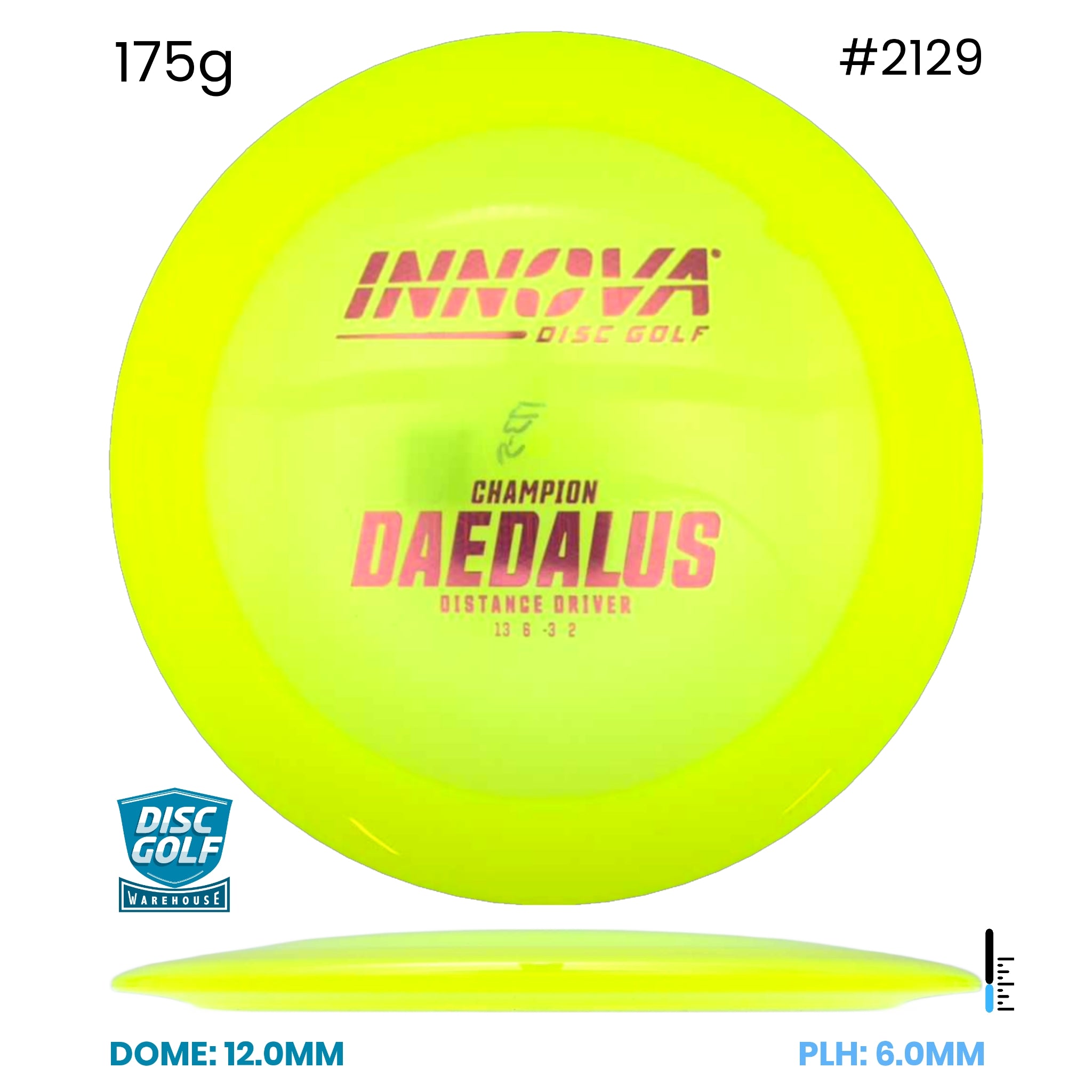Disc Golf Warehouse Innova Daedalus - Champion Plastic Yellow/Red Metallic 175g