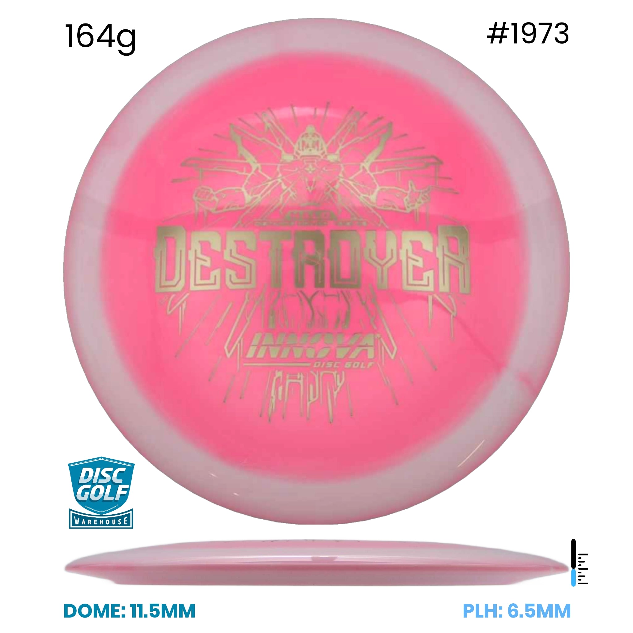 Disc Golf Warehouse Innova Destroyer - Halo Star Plastic Pink/Gold 164g