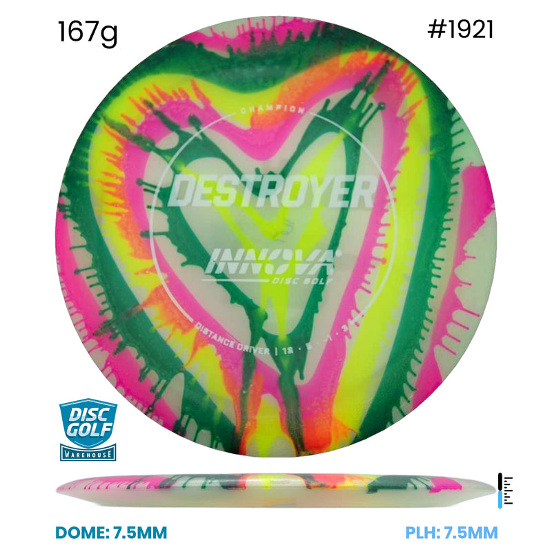 Disc Golf Warehouse Innova Destroyer - I-Dye Champion Plastic Full Color Print/None 167g