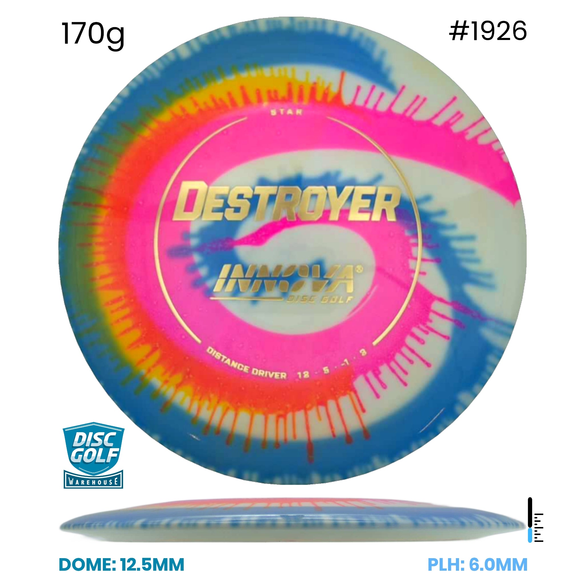 Disc Golf Warehouse Innova Destroyer - I-Dye Star Plastic Full Color Print/None 170g