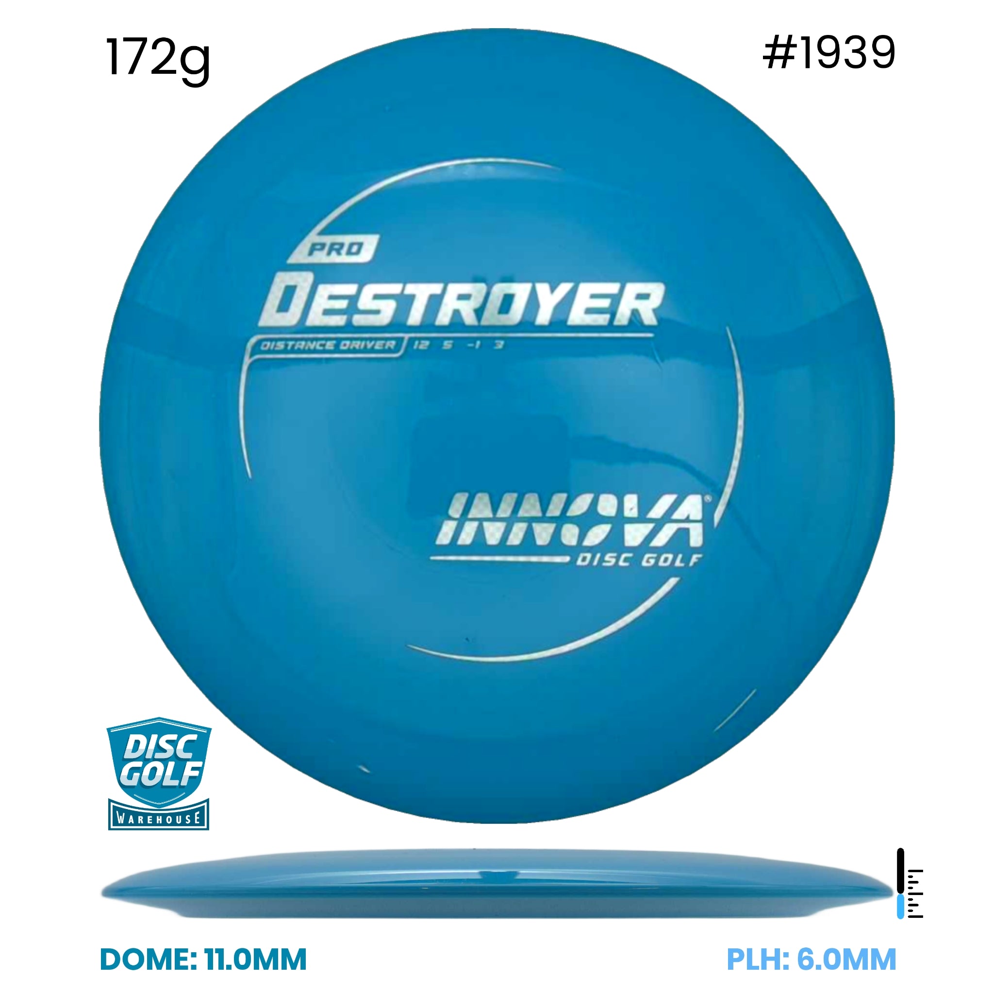 Disc Golf Warehouse Innova Destroyer - Pro Plastic Blue/Silver 172g