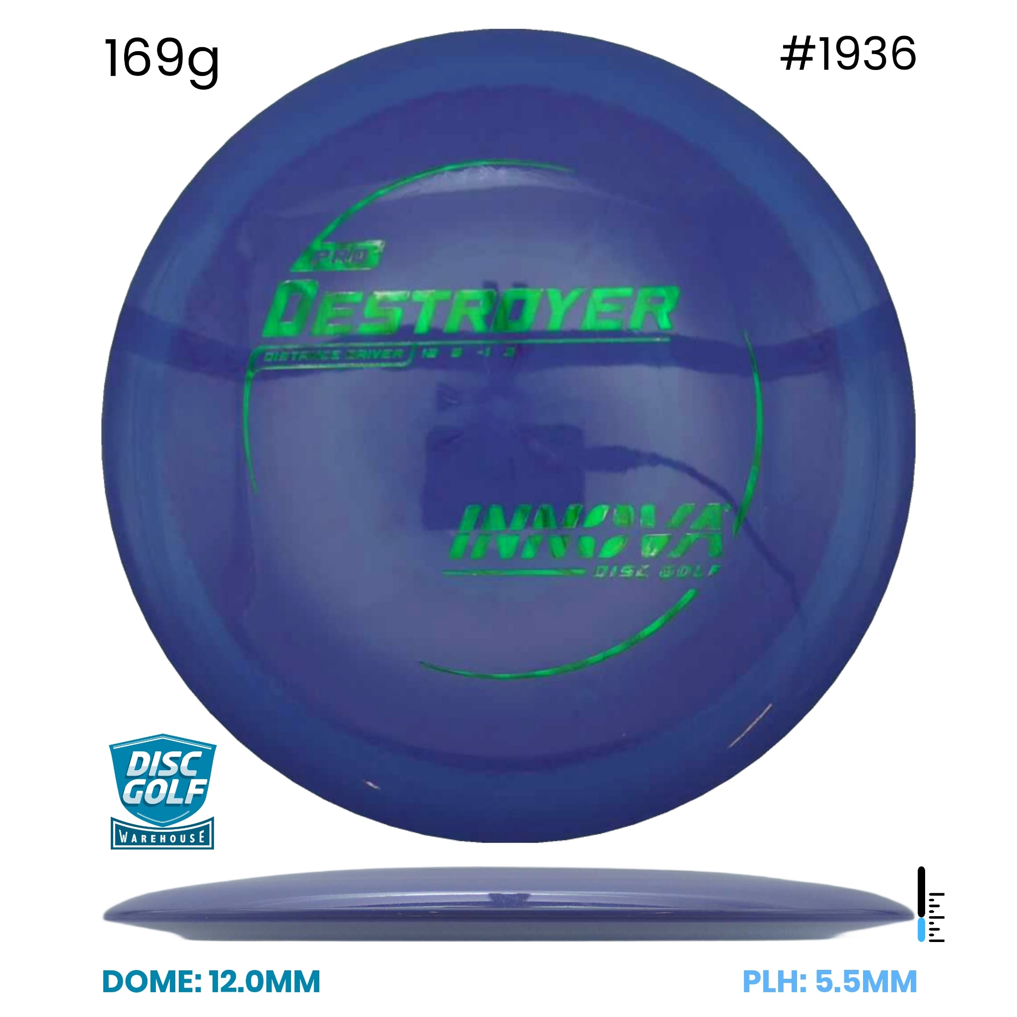 Disc Golf Warehouse Innova Destroyer - Pro Plastic Purple/Green Metallic 169g