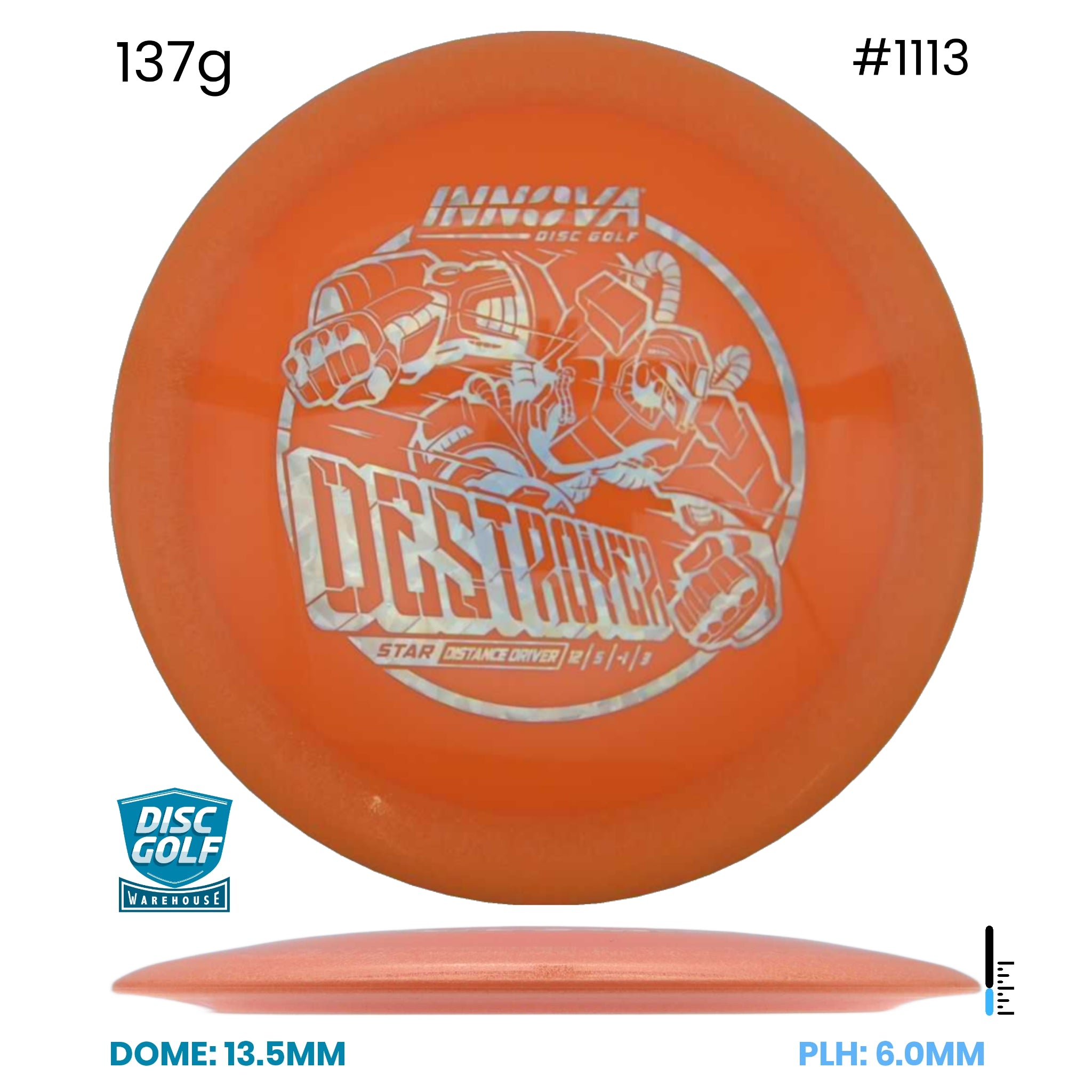 Disc Golf Warehouse Innova Destroyer - Star Plastic Orange/Silver 137g