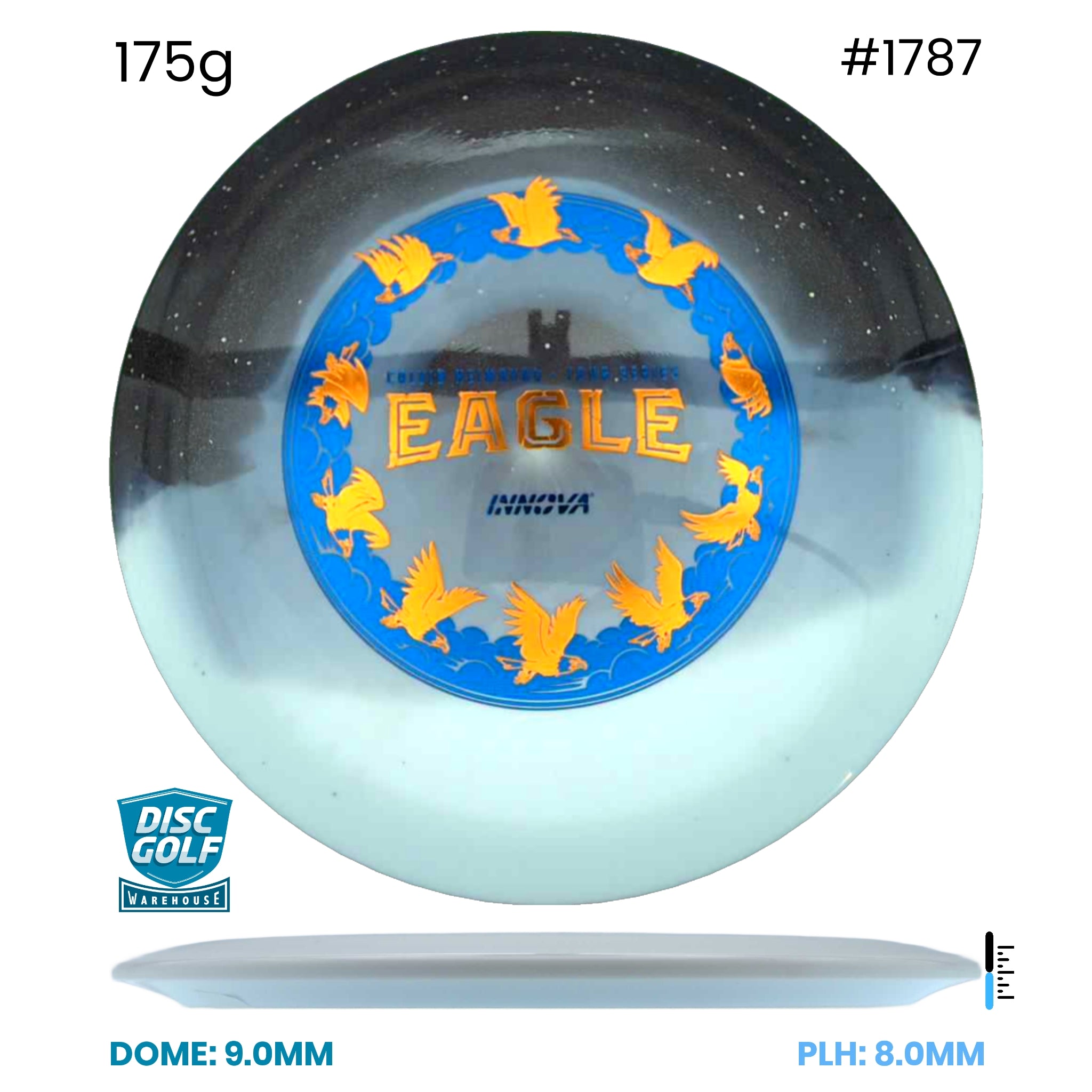 Disc Golf Warehouse Innova Eagle - Duo Plastic - Calvin Heimburg 2026 Tour Series Black/Silver, Blue Metallic 175g