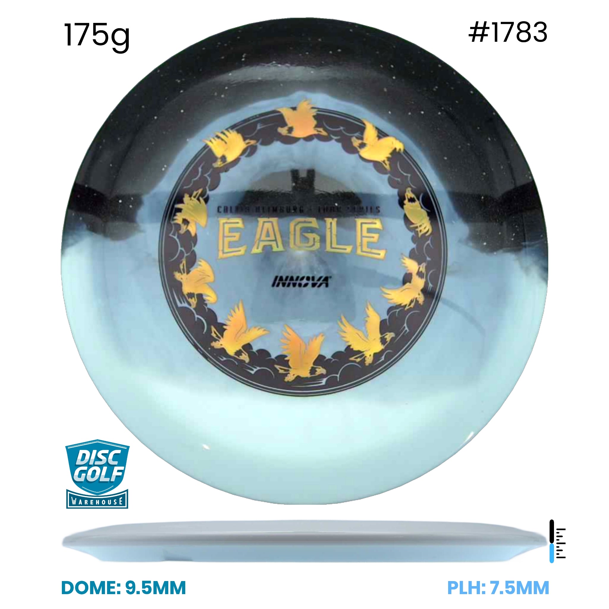 Disc Golf Warehouse Innova Eagle - Duo Plastic - Calvin Heimburg 2026 Tour Series Black/Silver, Blue Metallic 175g