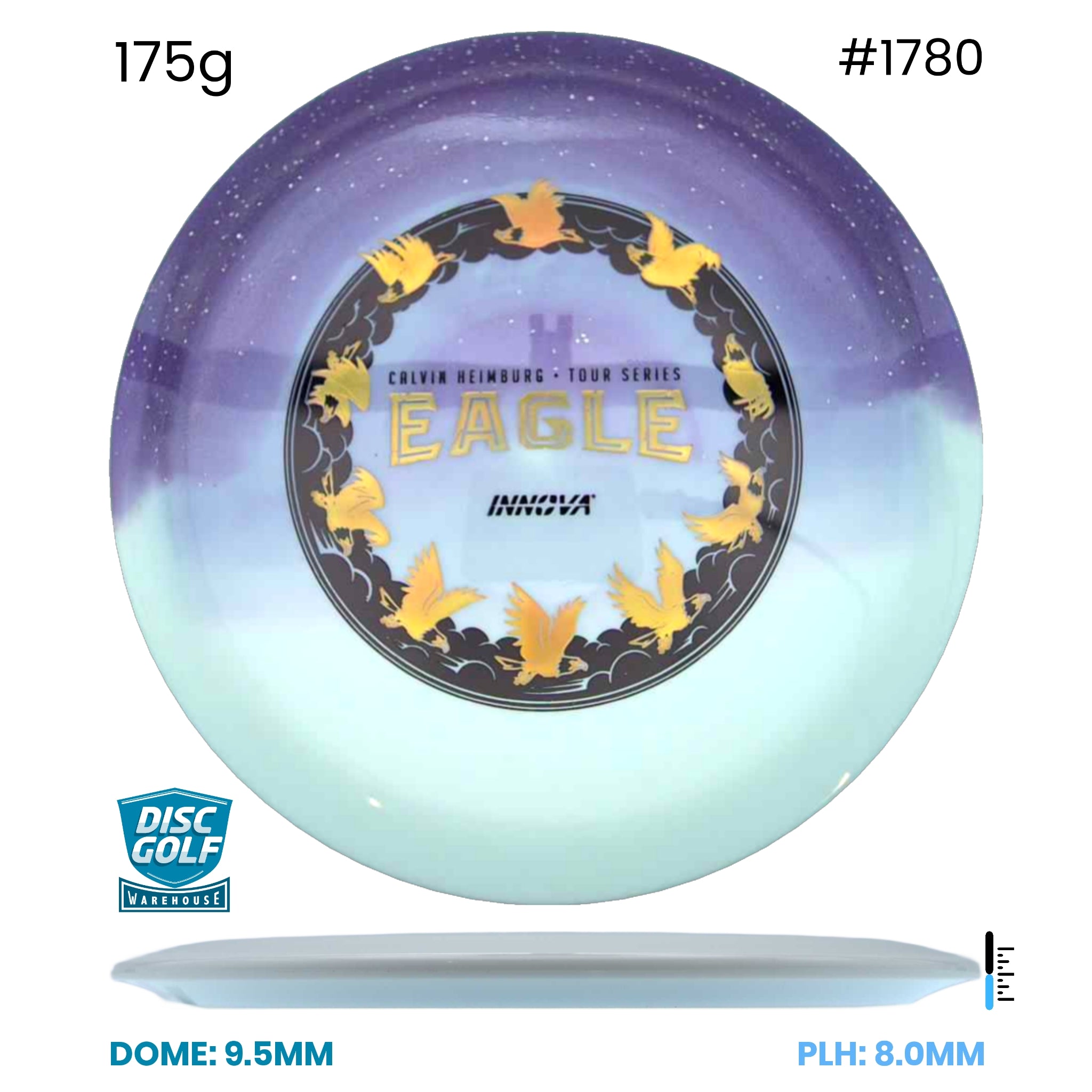 Disc Golf Warehouse Innova Eagle - Duo Plastic - Calvin Heimburg 2026 Tour Series Purple/Silver, Blue Metallic 175g