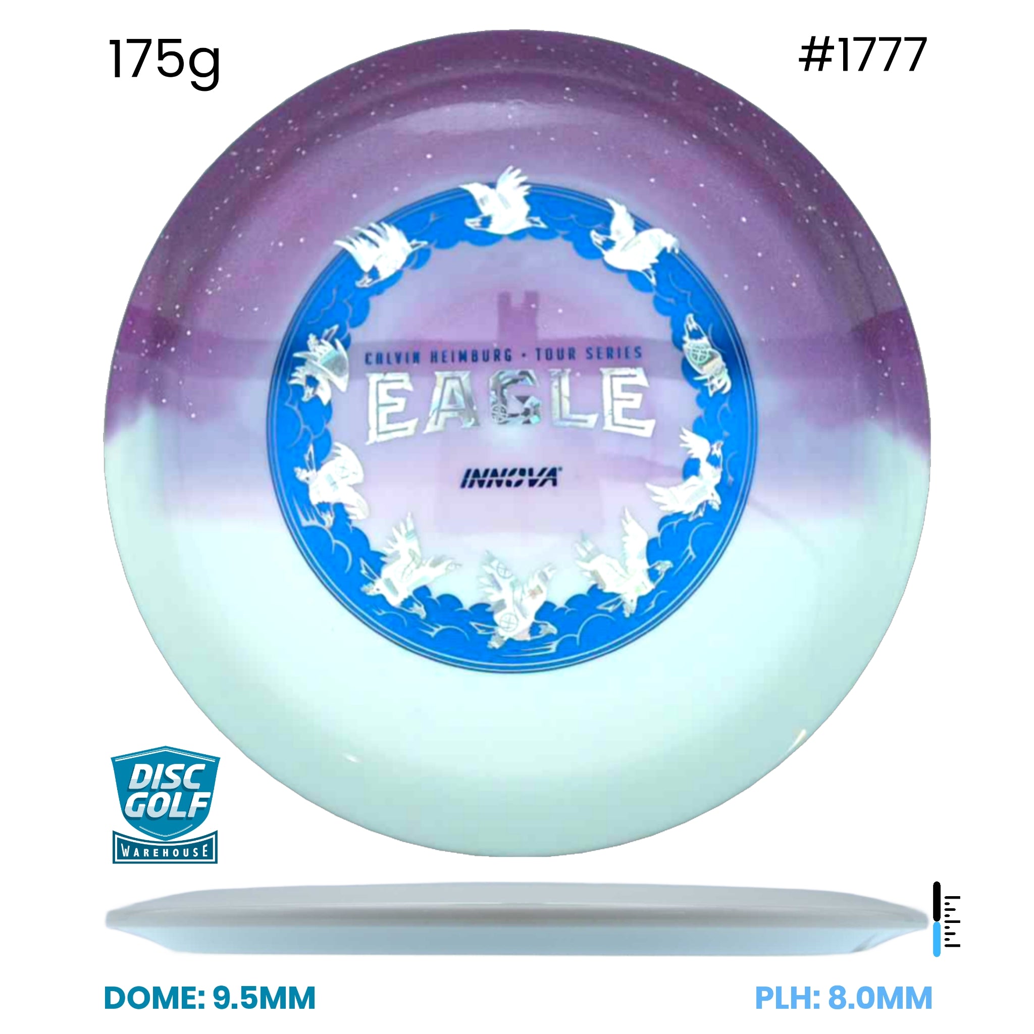 Disc Golf Warehouse Innova Eagle - Duo Plastic - Calvin Heimburg 2026 Tour Series Purple/Silver, Blue Metallic 175g
