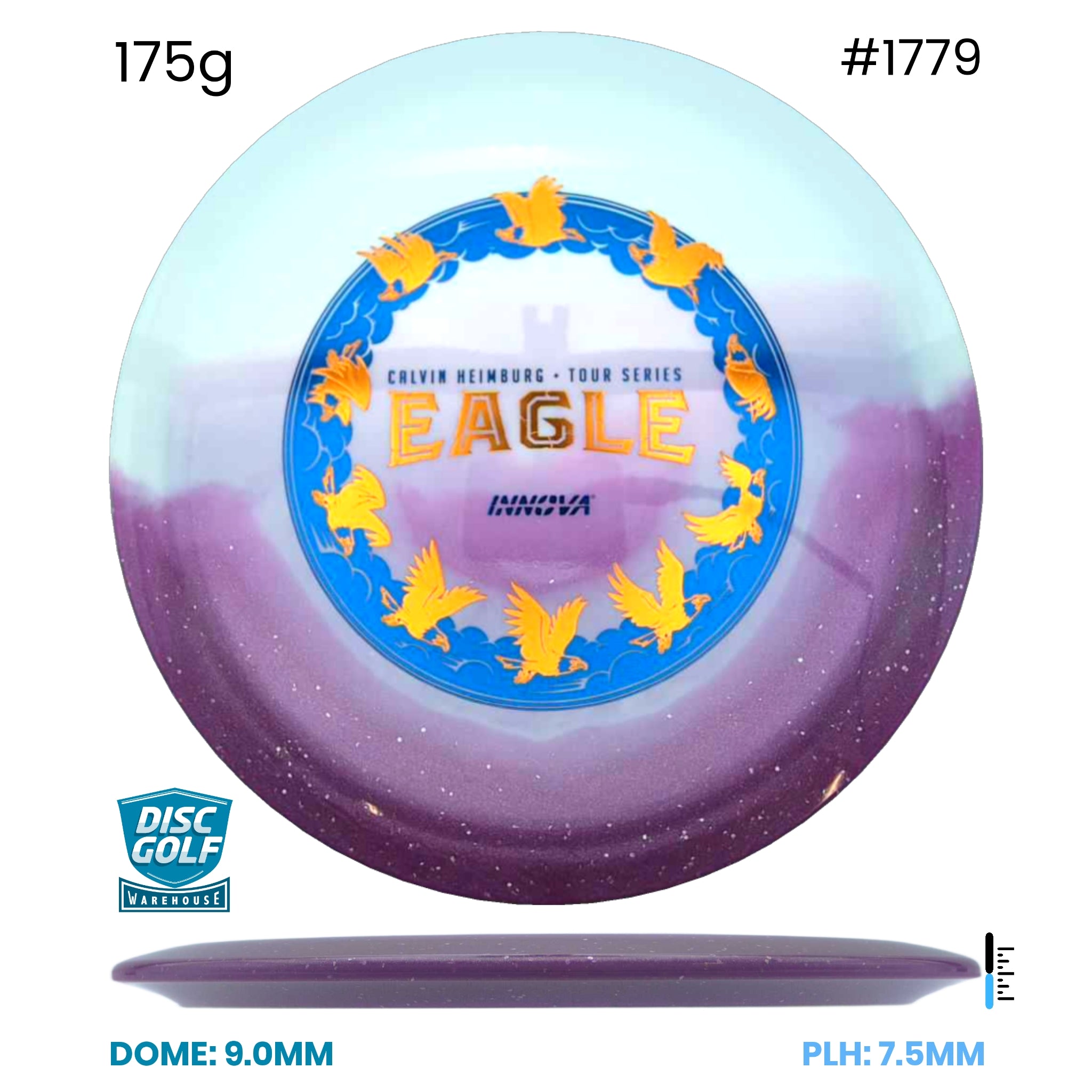 Disc Golf Warehouse Innova Eagle - Duo Plastic - Calvin Heimburg 2026 Tour Series Purple/Silver, Blue Metallic 175g
