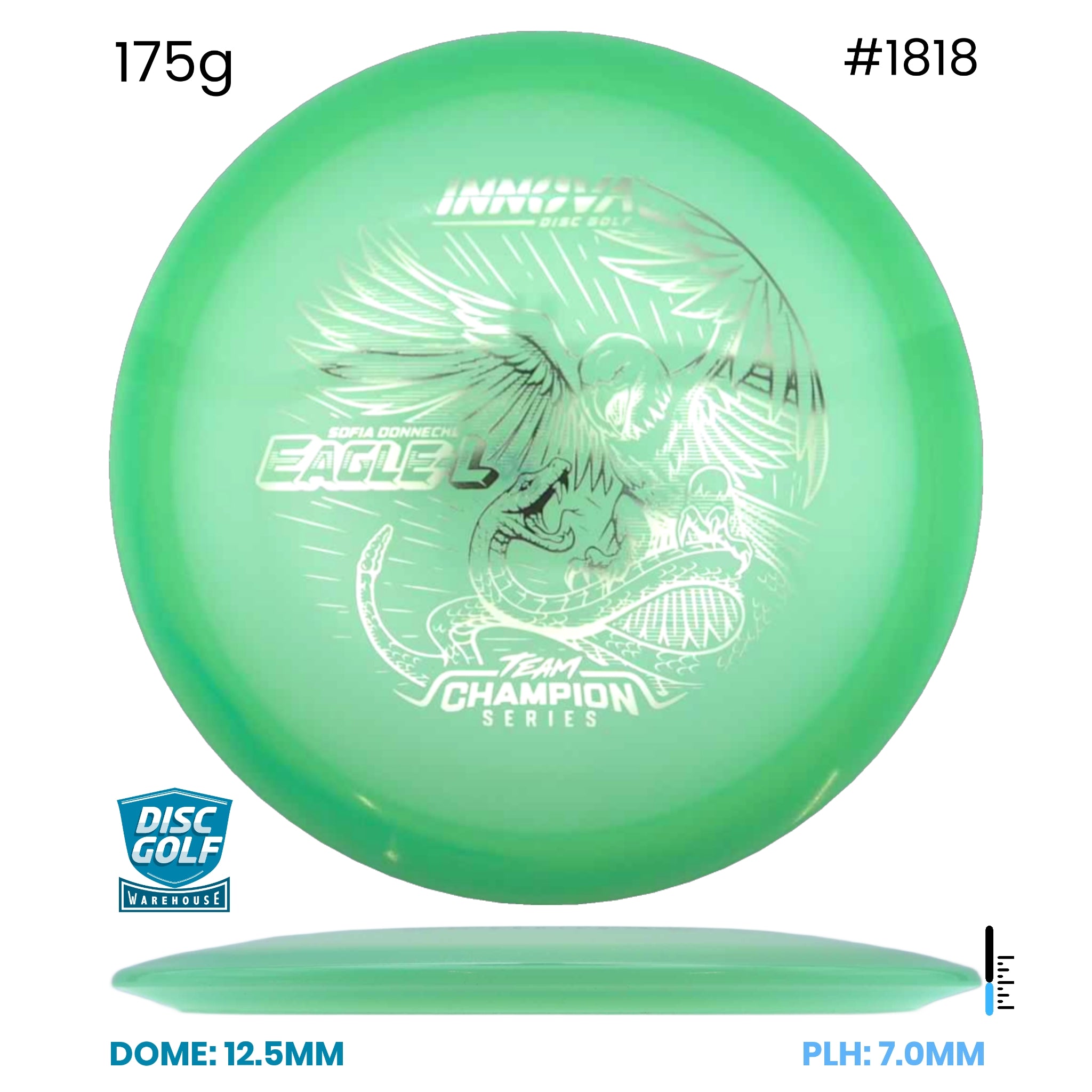 Disc Golf Warehouse Innova Eagle-L - Proto Glow Champion - Sofia Donnecke 2026 Tour Series Blue Glow/Black 175g