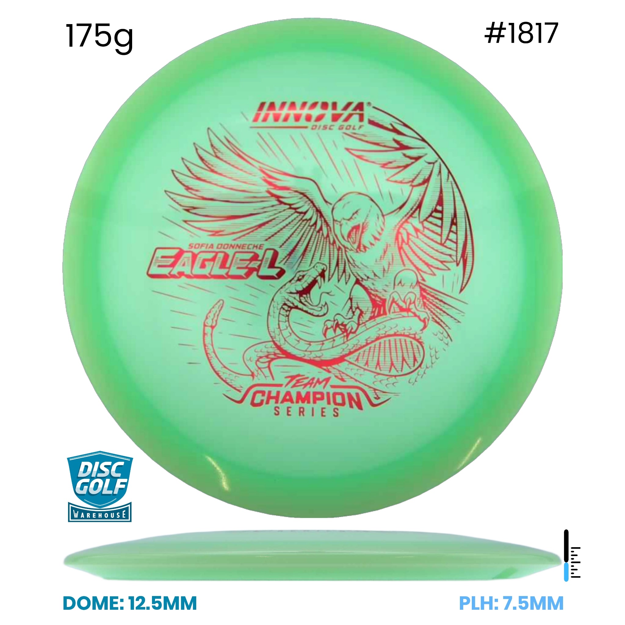 Disc Golf Warehouse Innova Eagle-L - Proto Glow Champion - Sofia Donnecke 2026 Tour Series Blue Glow/Black 175g