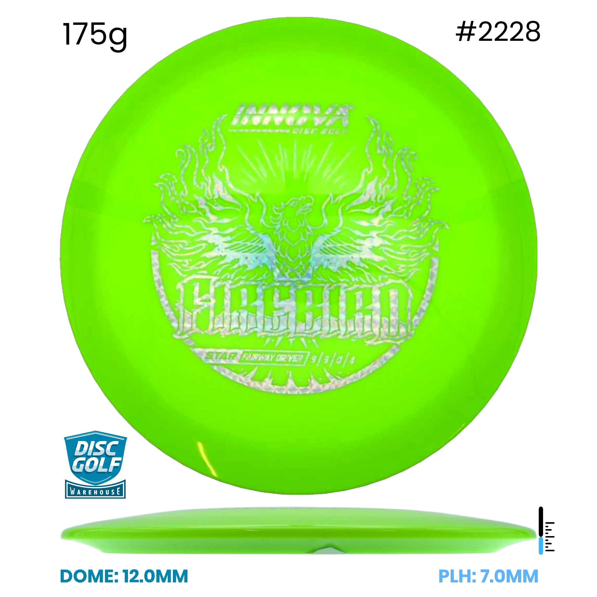 Disc Golf Warehouse Innova Firebird - Star Plastic Green/Silver 175g