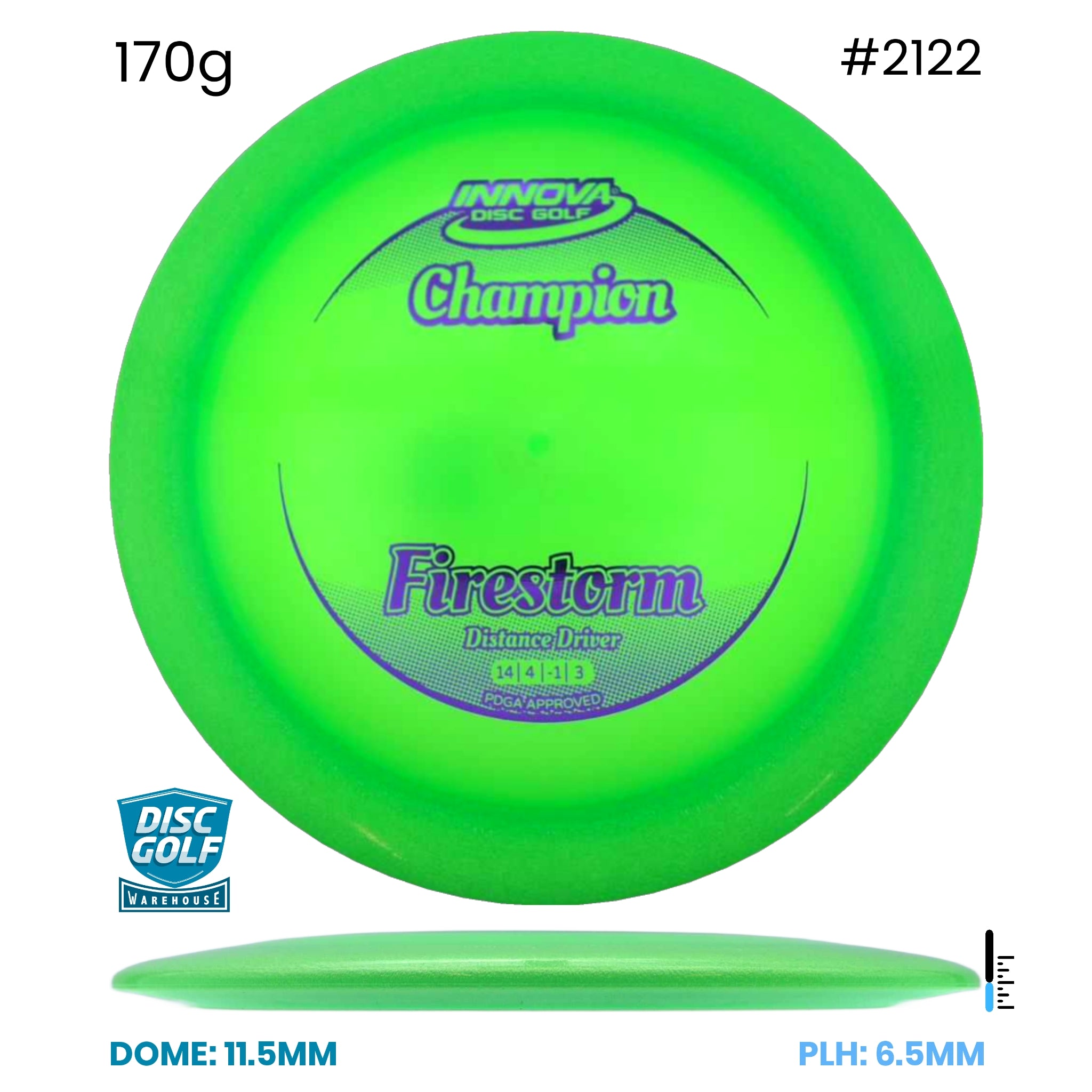 Disc Golf Warehouse Innova Firestorm - Champion Green/Purple Metallic 170g