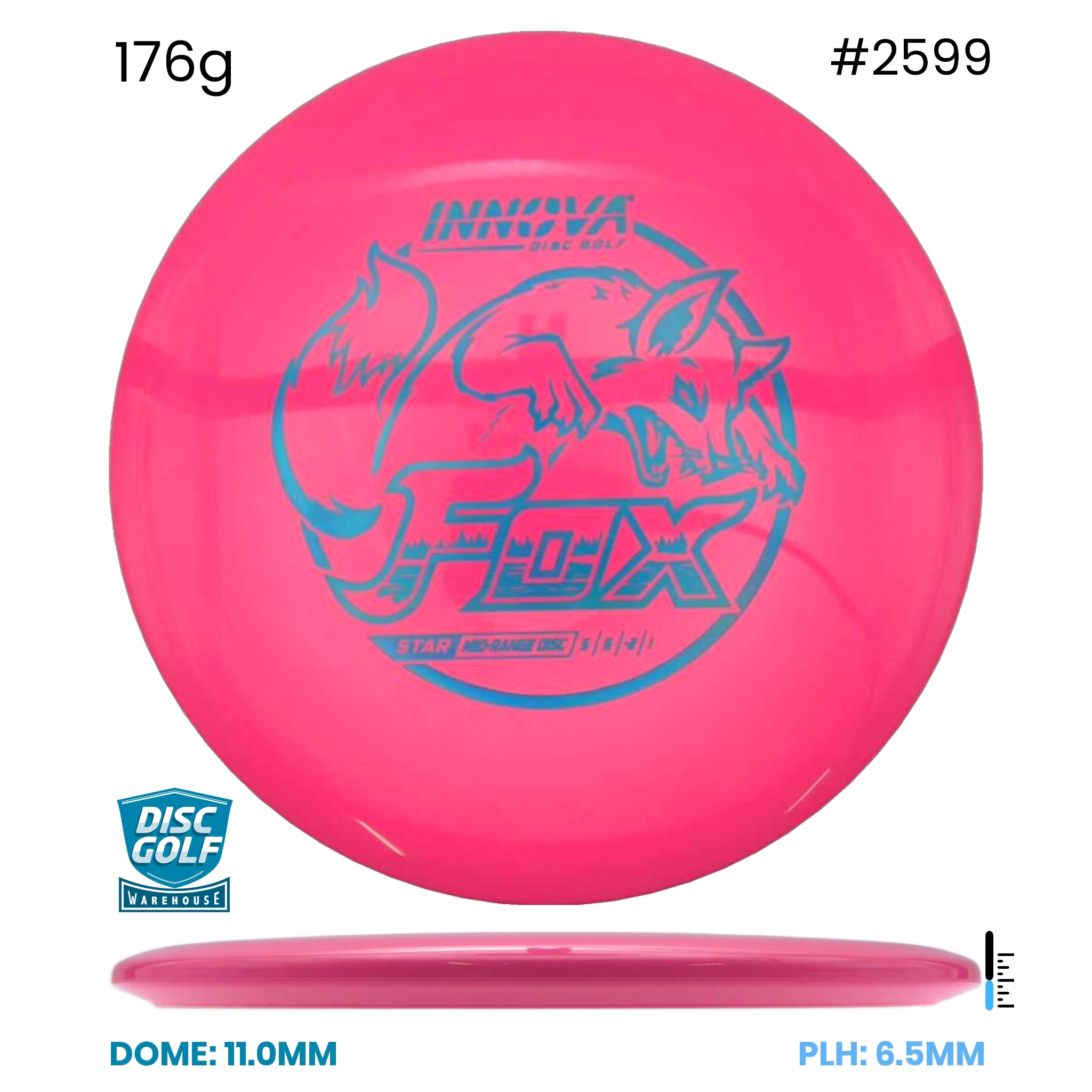Disc Golf Warehouse Innova Fox - Star Plastic Pink/Blue Metallic 176g
