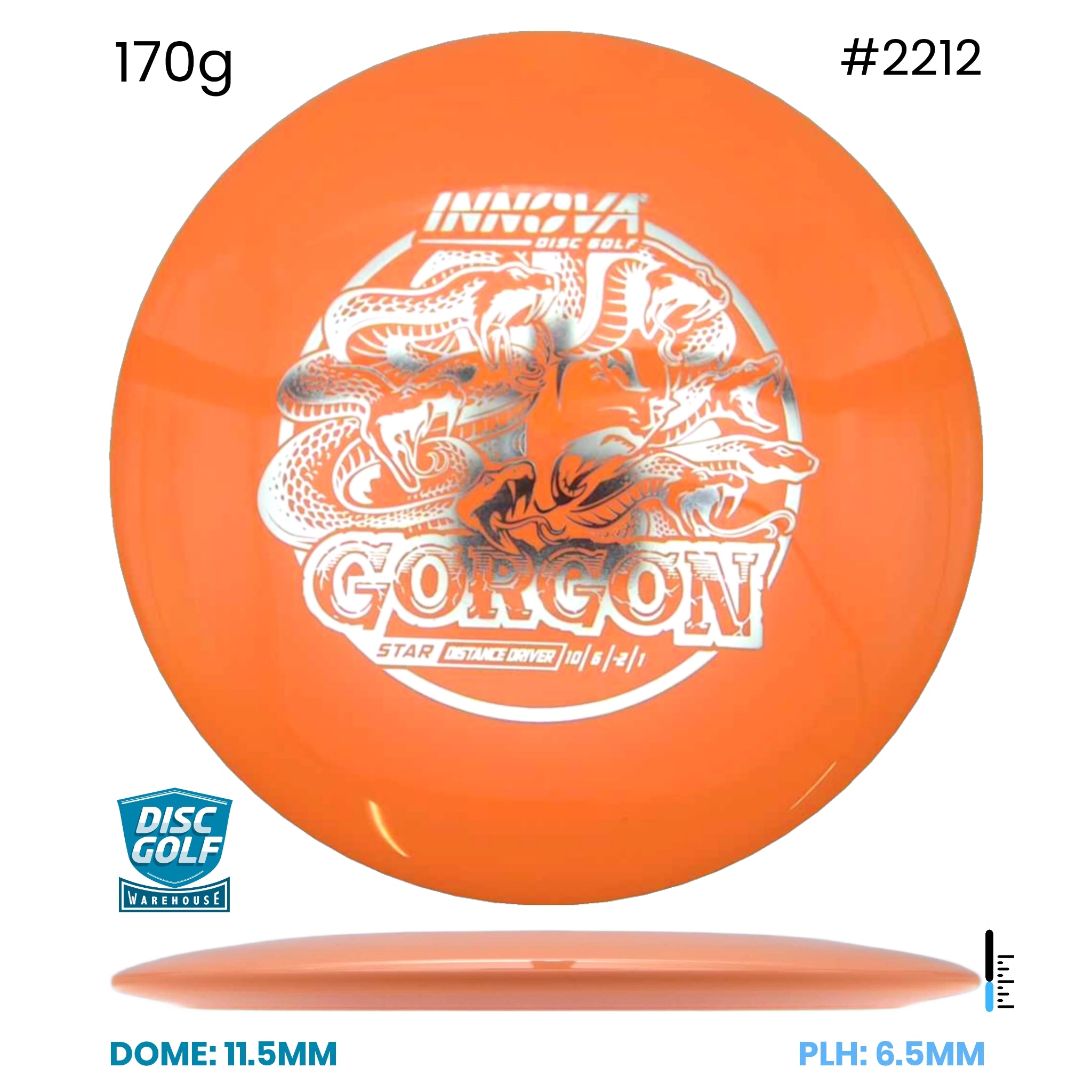 Disc Golf Warehouse Innova Gorgon - Star Plastic Orange/Black 170g