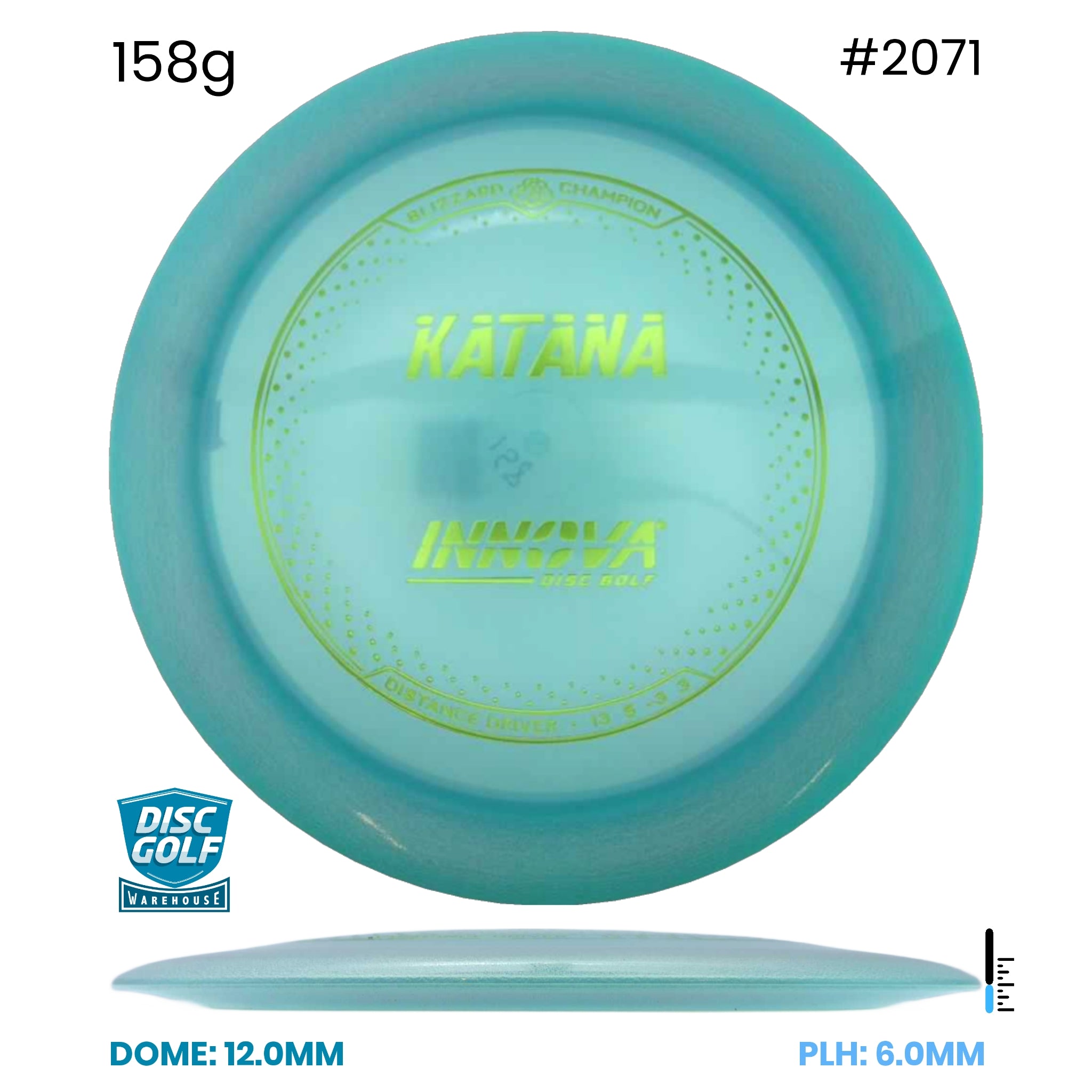 Disc Golf Warehouse Innova Katana - Blizzard Champion Turquoise/Green Metallic 158g