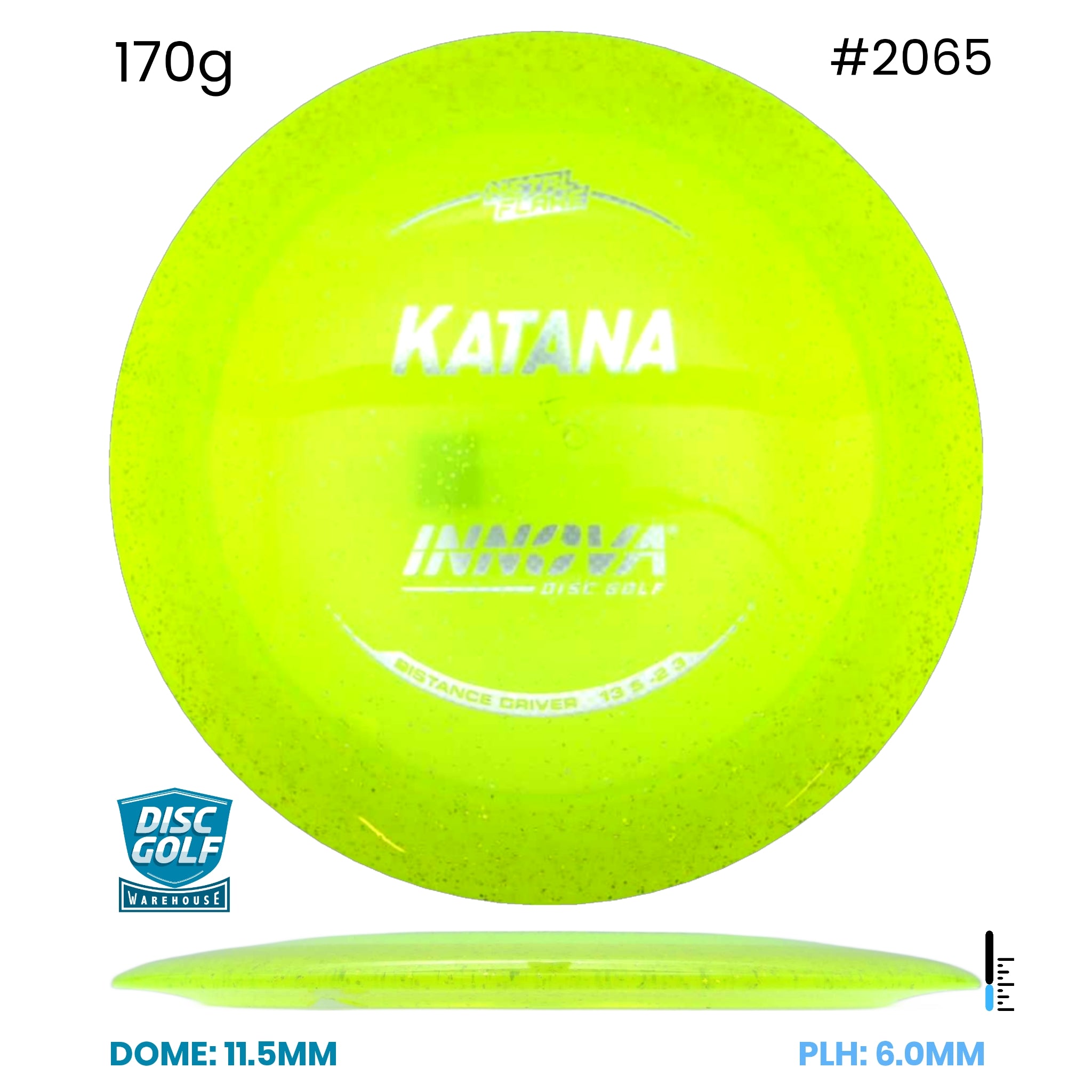Disc Golf Warehouse Innova Katana - Champion Metal Flake Plastic Yellow/Silver 170g
