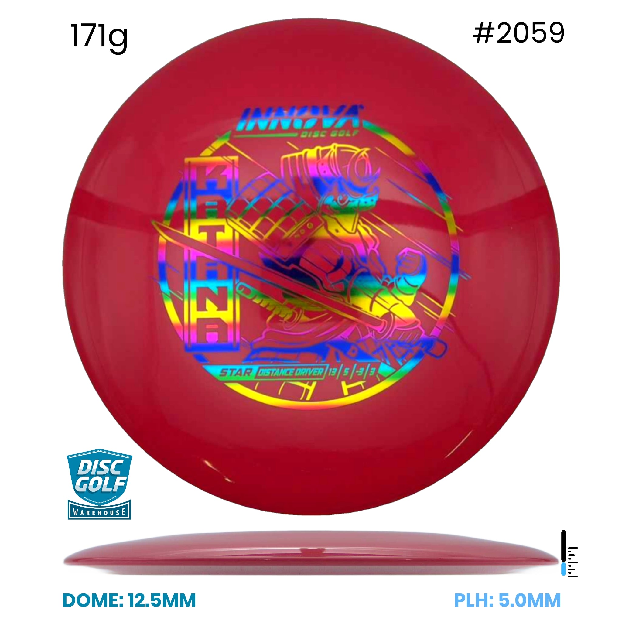 Disc Golf Warehouse Innova Katana - Star Plastic Red/Rainbow Holo 171g