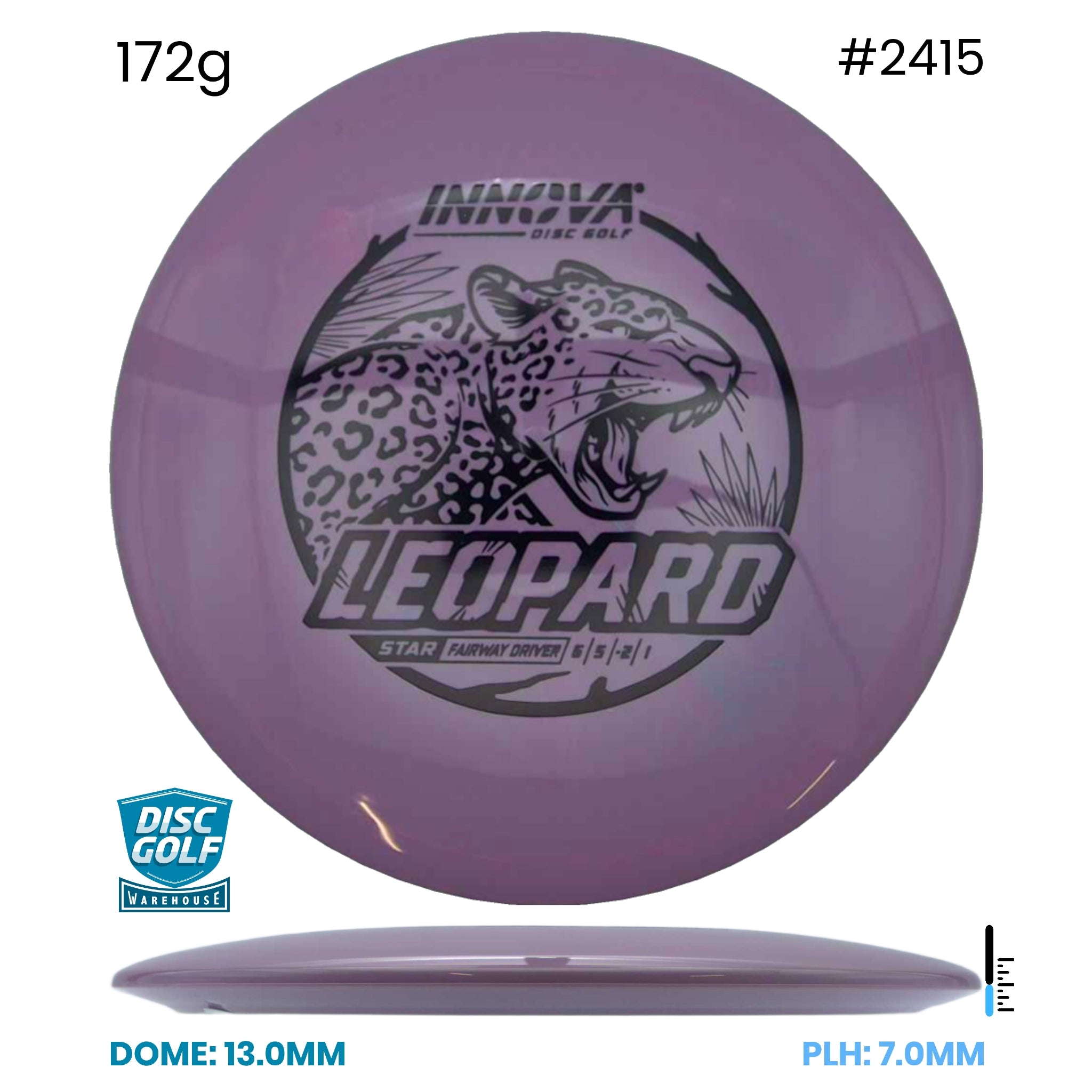 Disc Golf Warehouse Innova Leopard - Star Plastic Purple/Black 172g