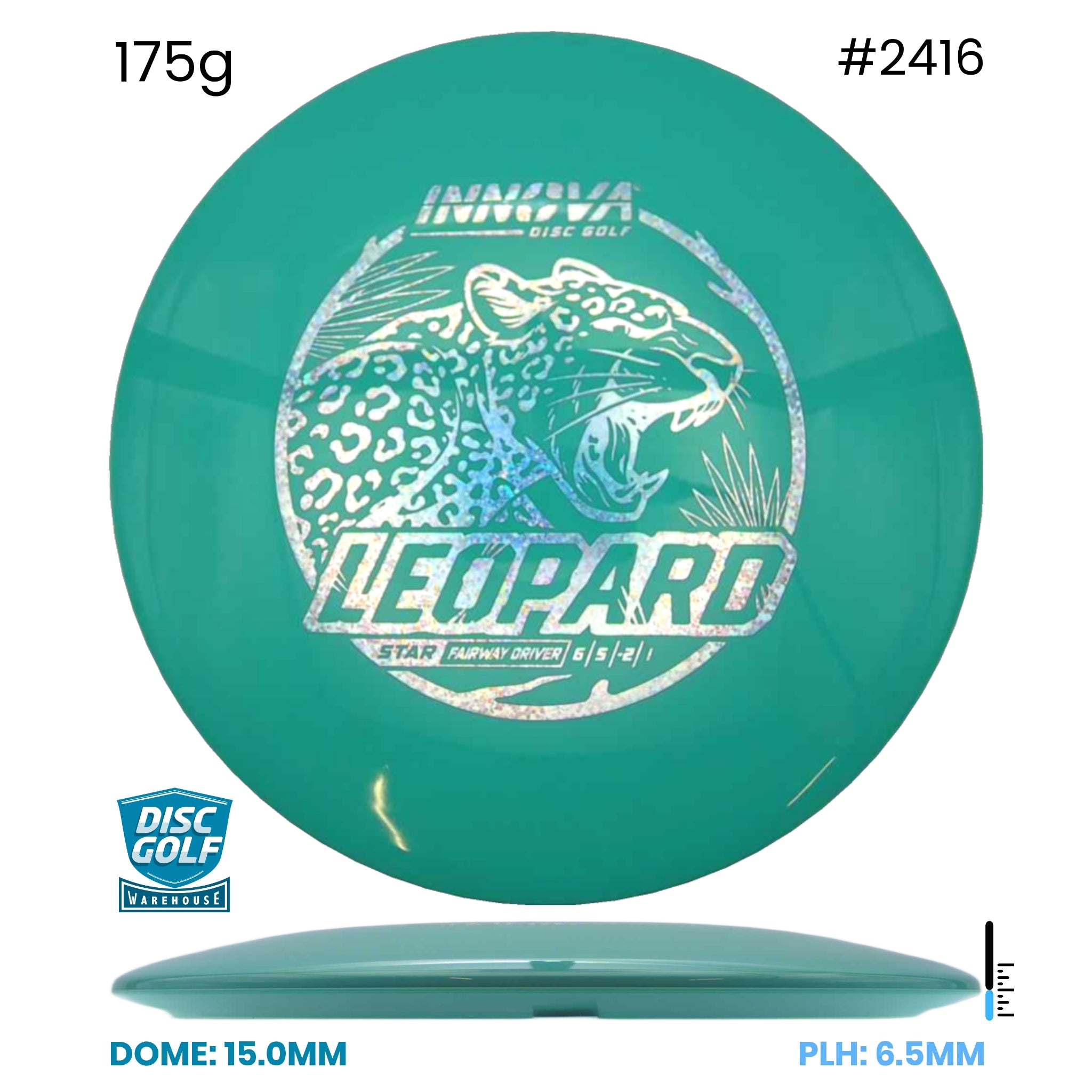 Disc Golf Warehouse Innova Leopard - Star Plastic Teal/Black 175g