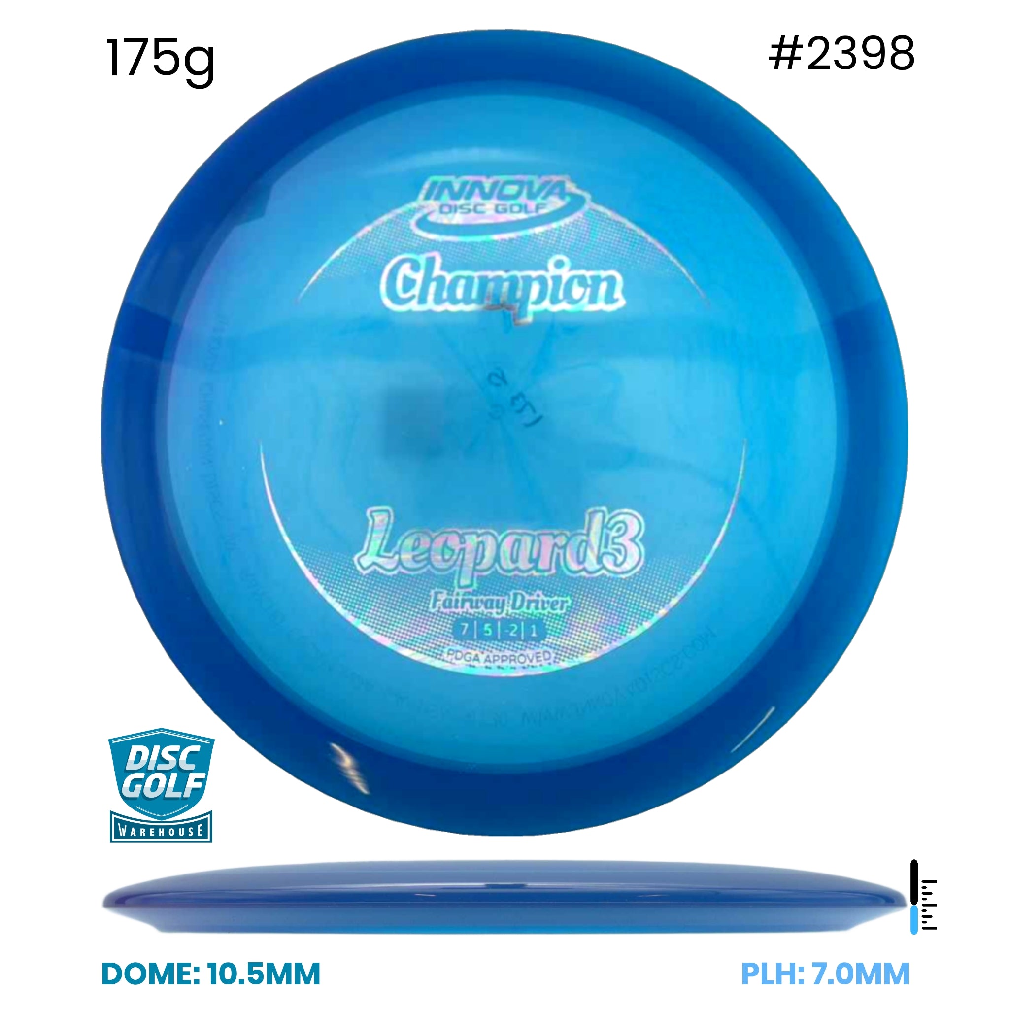 Disc Golf Warehouse Innova Leopard3 - Champion Plastic Blue/Silver 175g